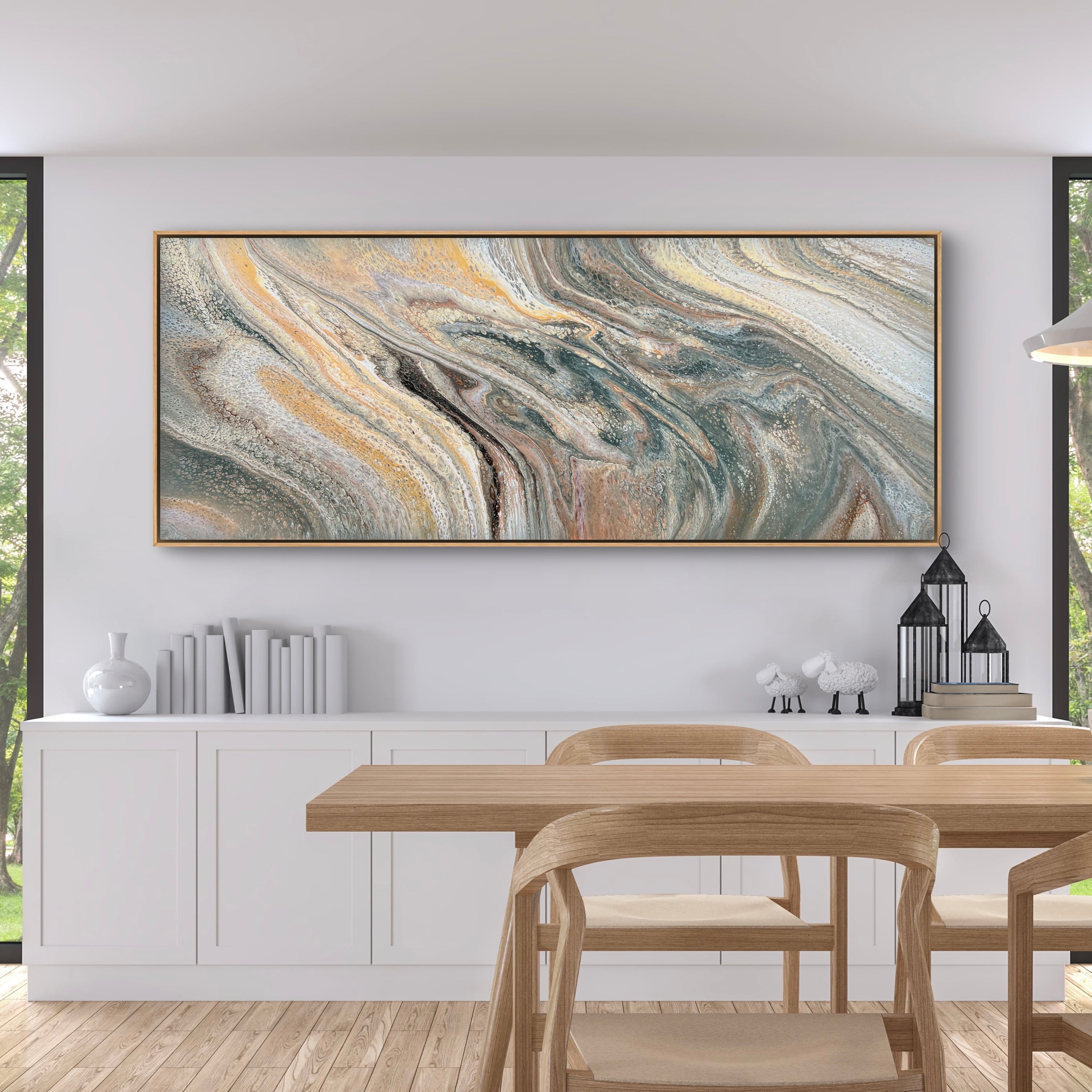 Gilded Sage 200cm x 80cm Abstract Art Painting