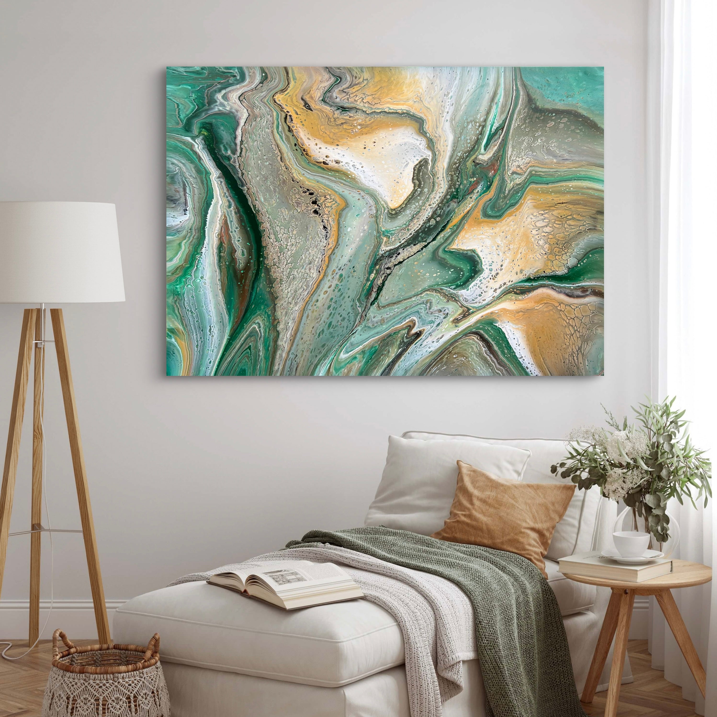 Intrinsic 140cm x 100cm Green Abstract Art Painting (SOLD)