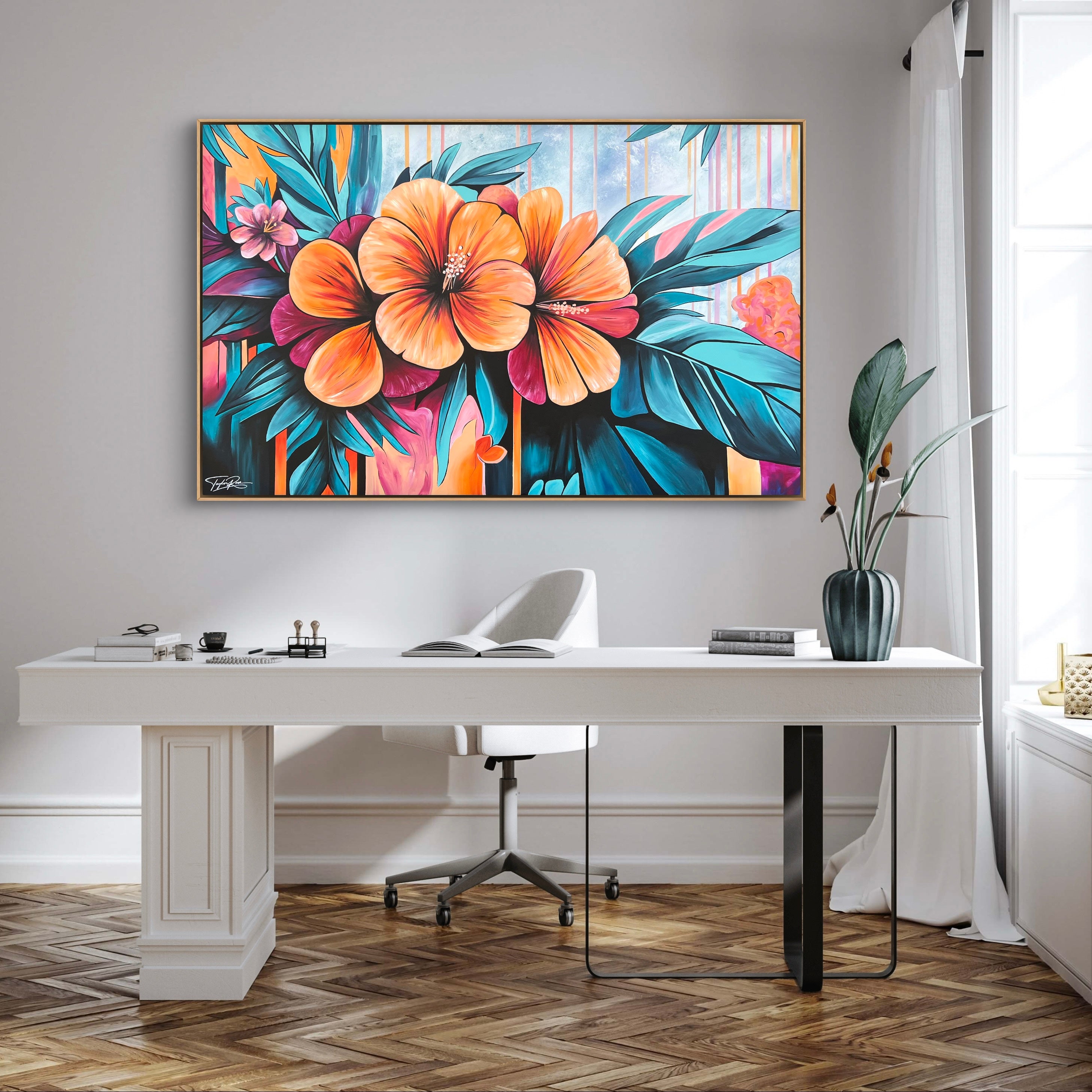 Tropical Bloom 160cm x 100cm Abstract Realism Pop Art Painting
