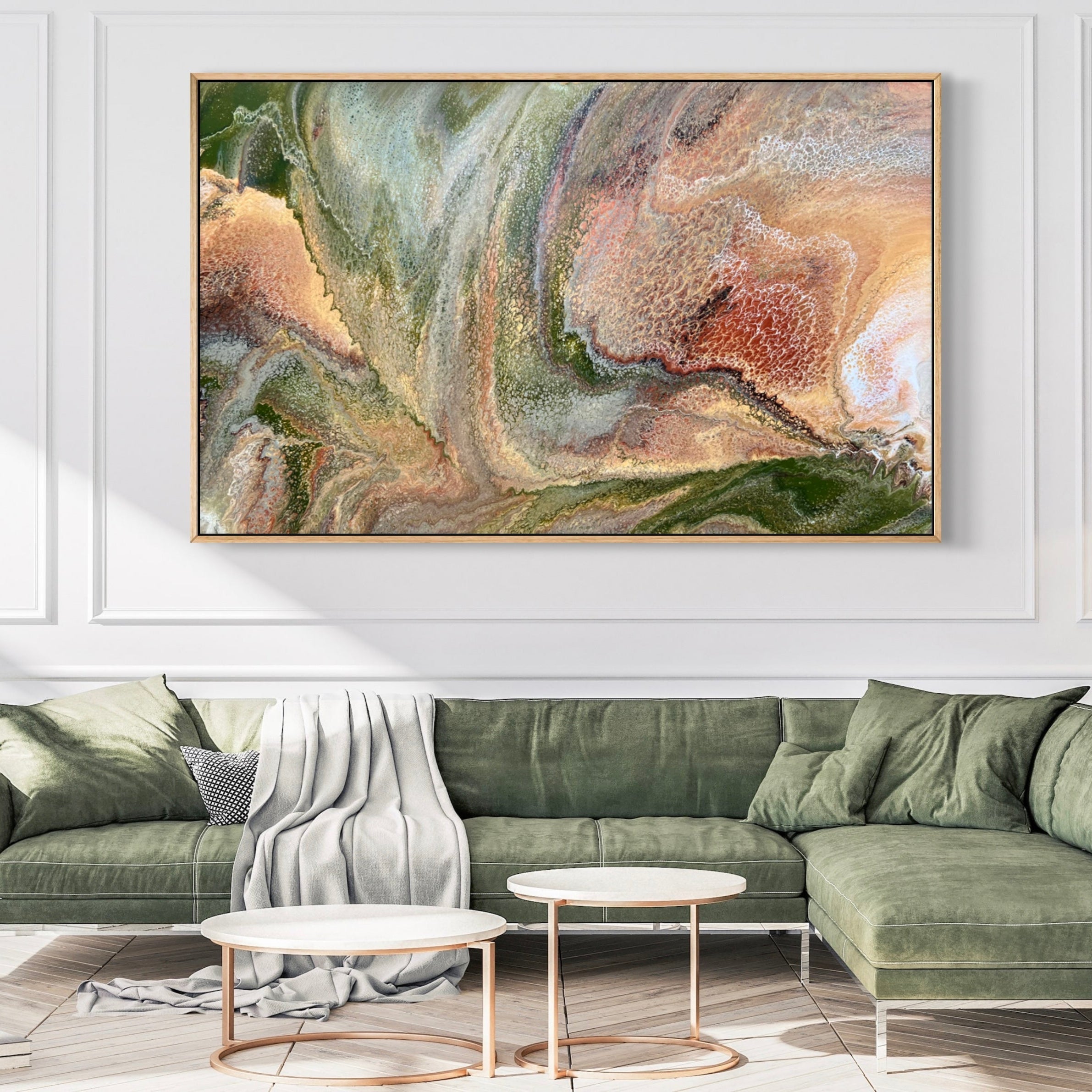 Olive Wilderness 160cm x 100cm Abstract Art Painting Framed (SOLD)