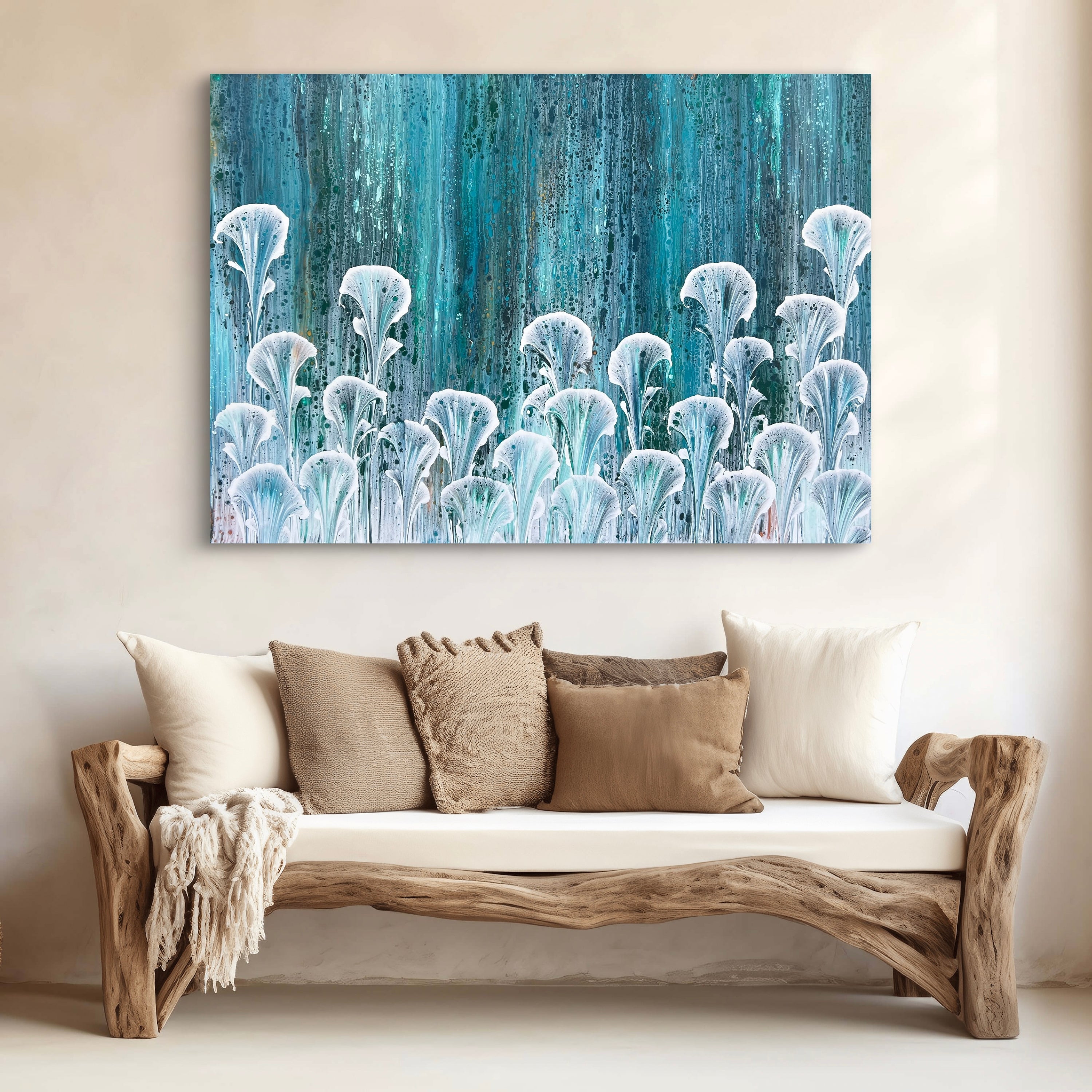 Season of Bloom 140cm x 100cm Floral and Coral Art Painting (SOLD)