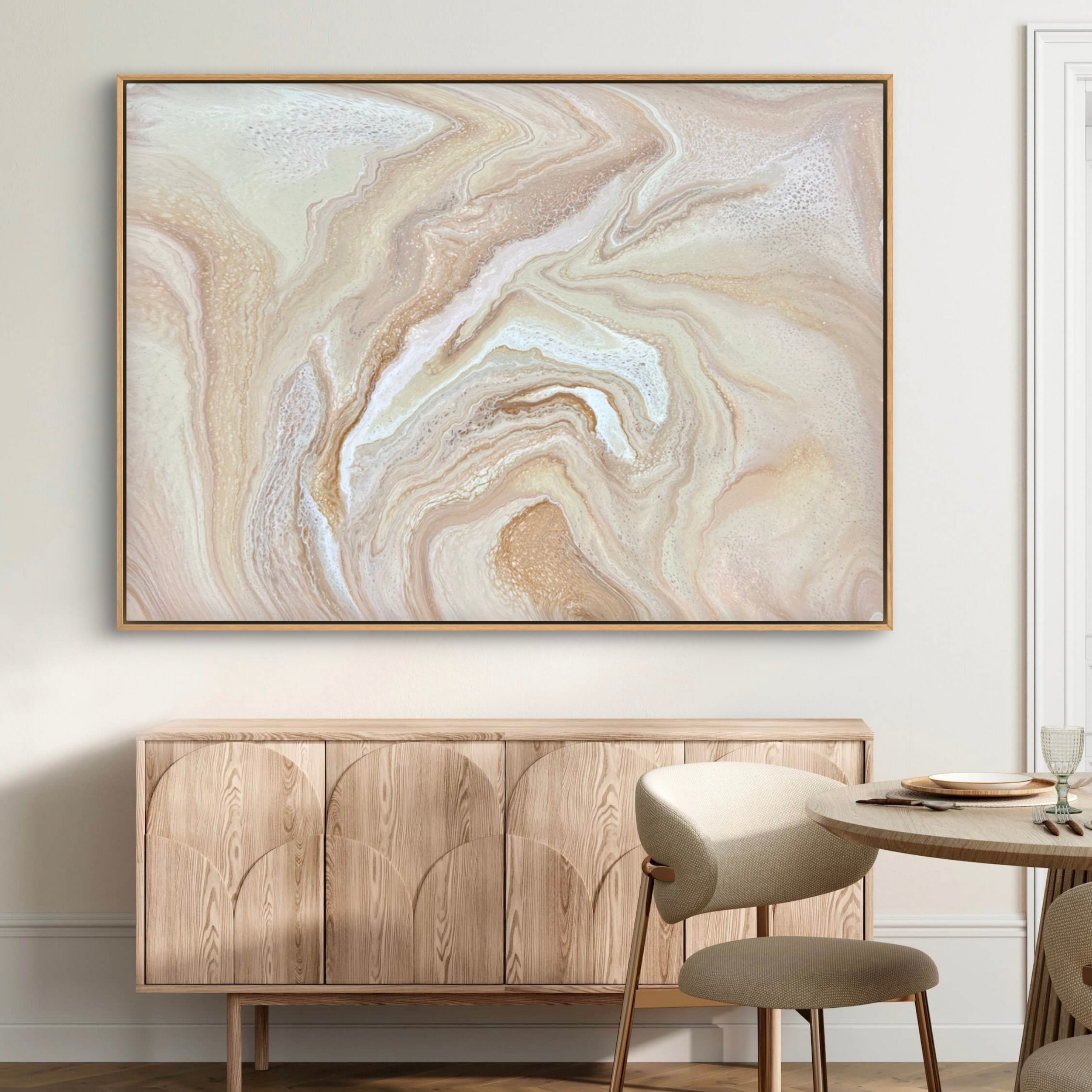 Creamrose Pearl 140cm x 100cm Abstract Art Painting (SOLD)