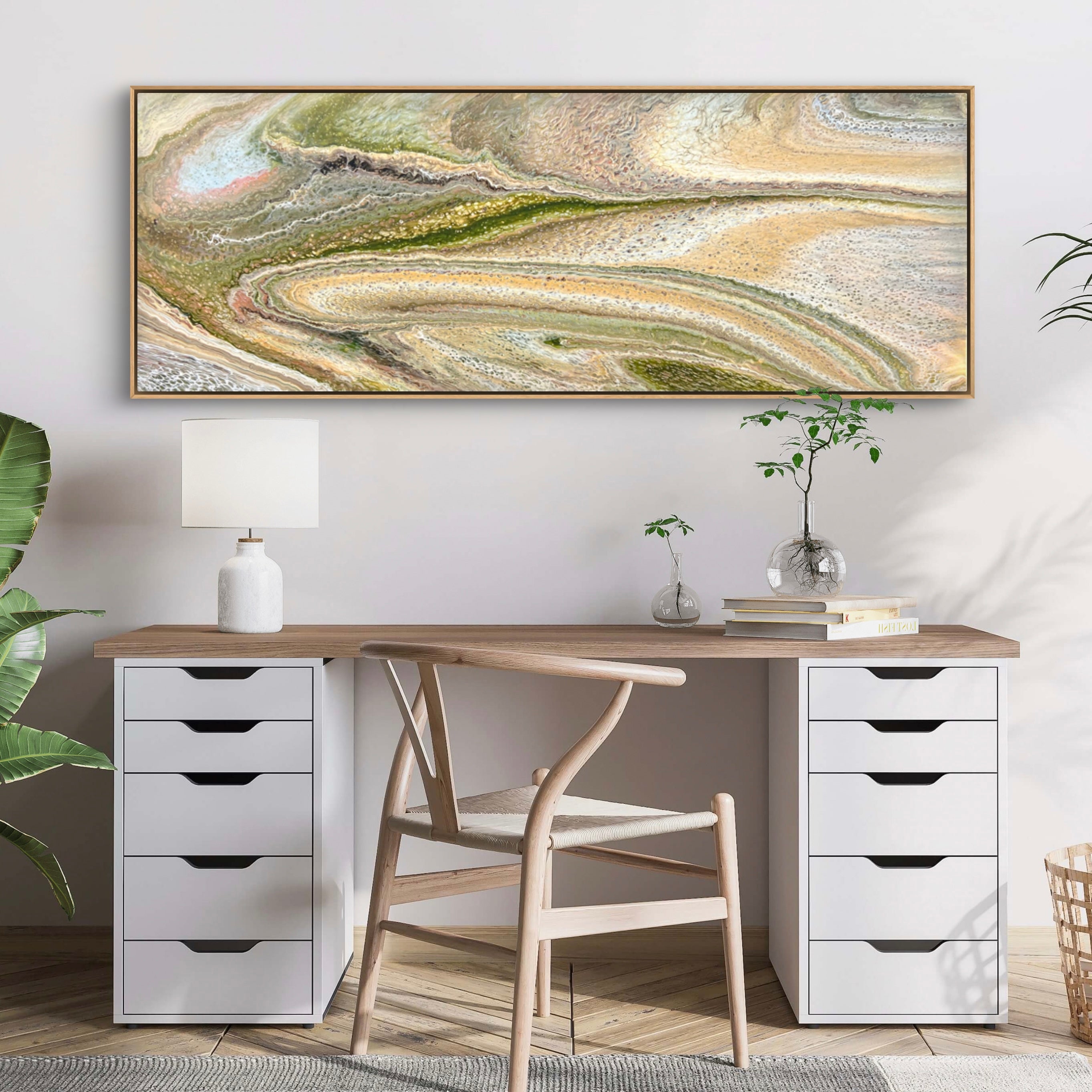 Olive Jungle 160cm x 60cm Abstract Art Painting (SOLD)