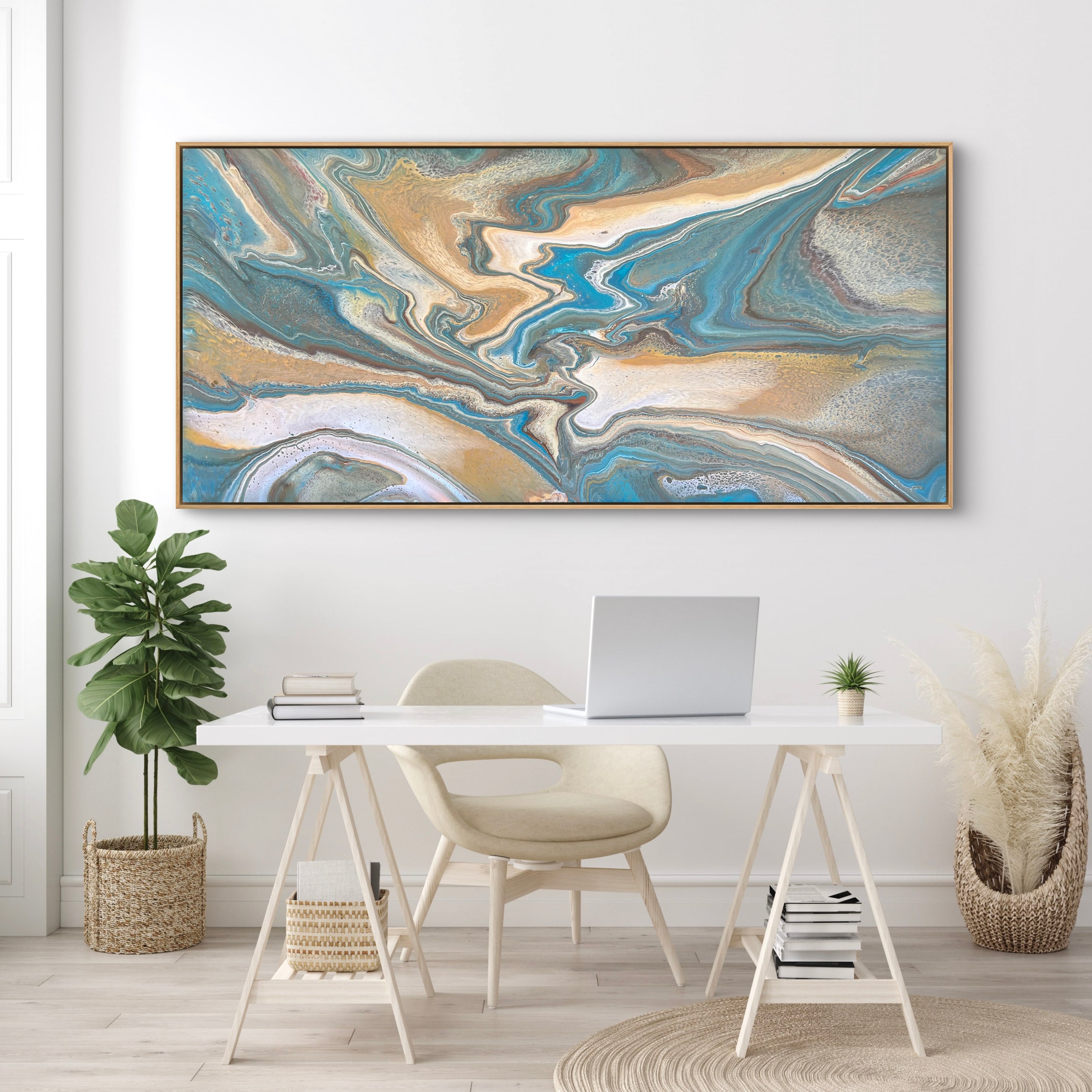 Coastal Allure 190cm x 90cm Abstract Art Painting (SOLD)