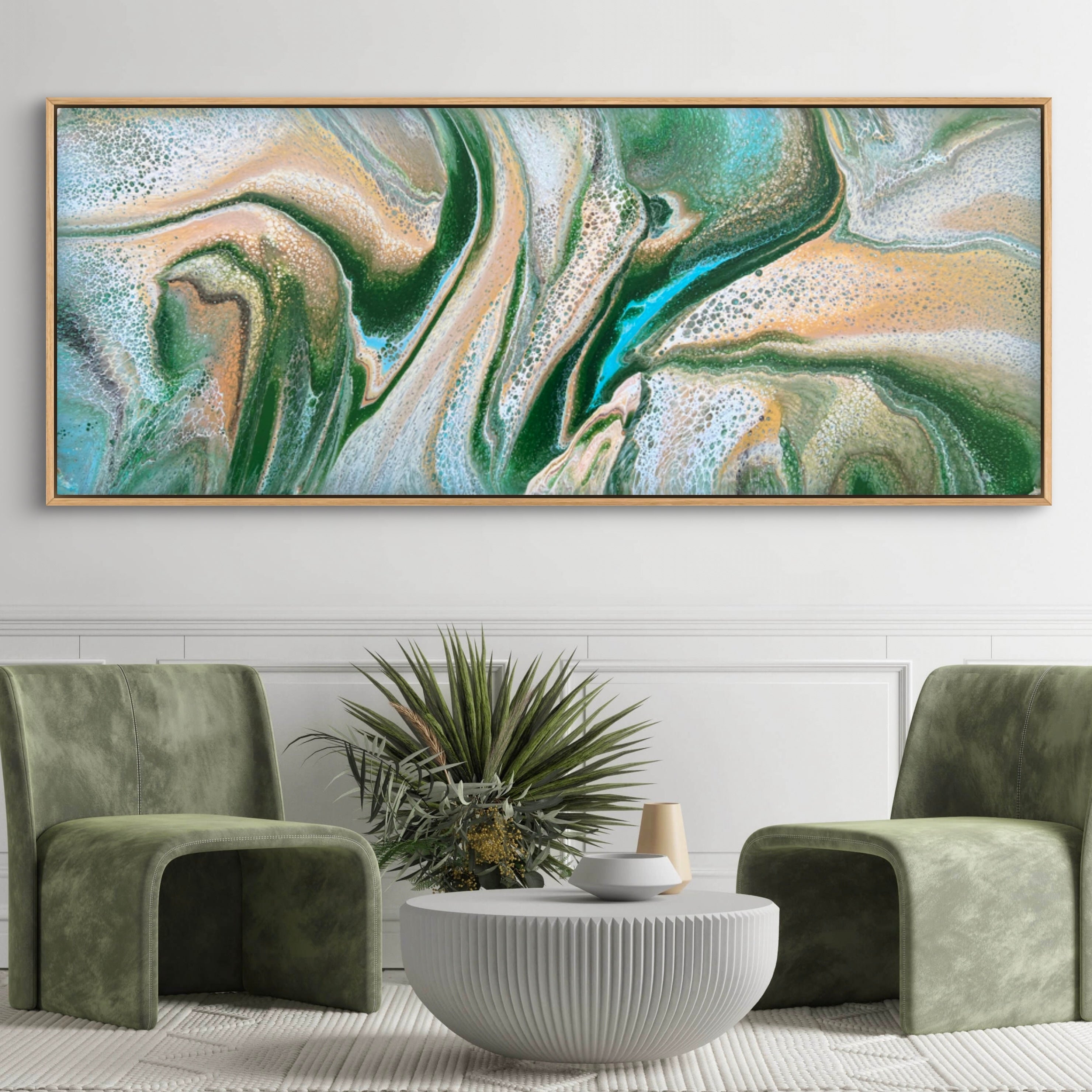 The Natural 200cm x 80cm Abstract Art Painting Framed (SOLD)