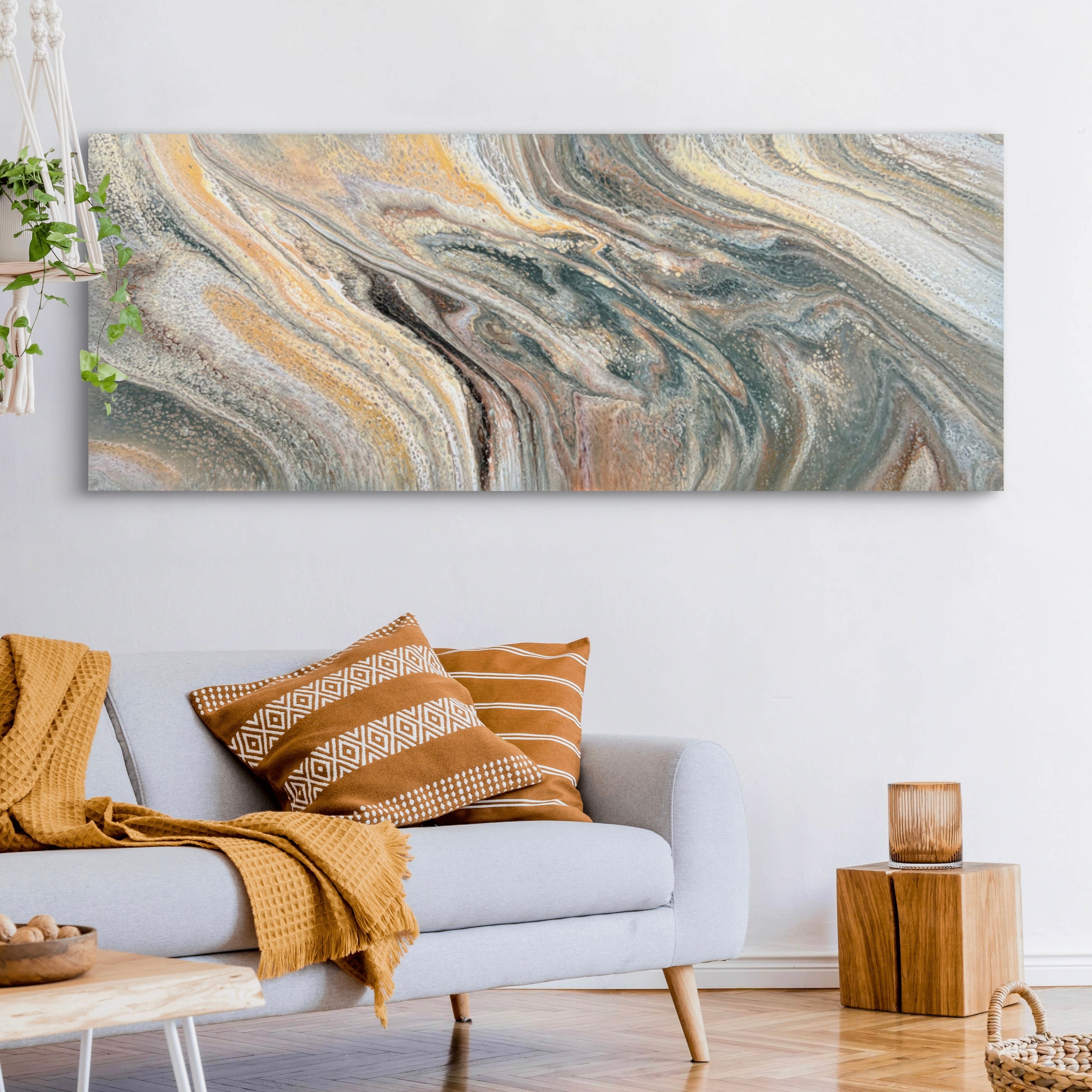 Gilded Sage 200cm x 80cm Abstract Art Painting