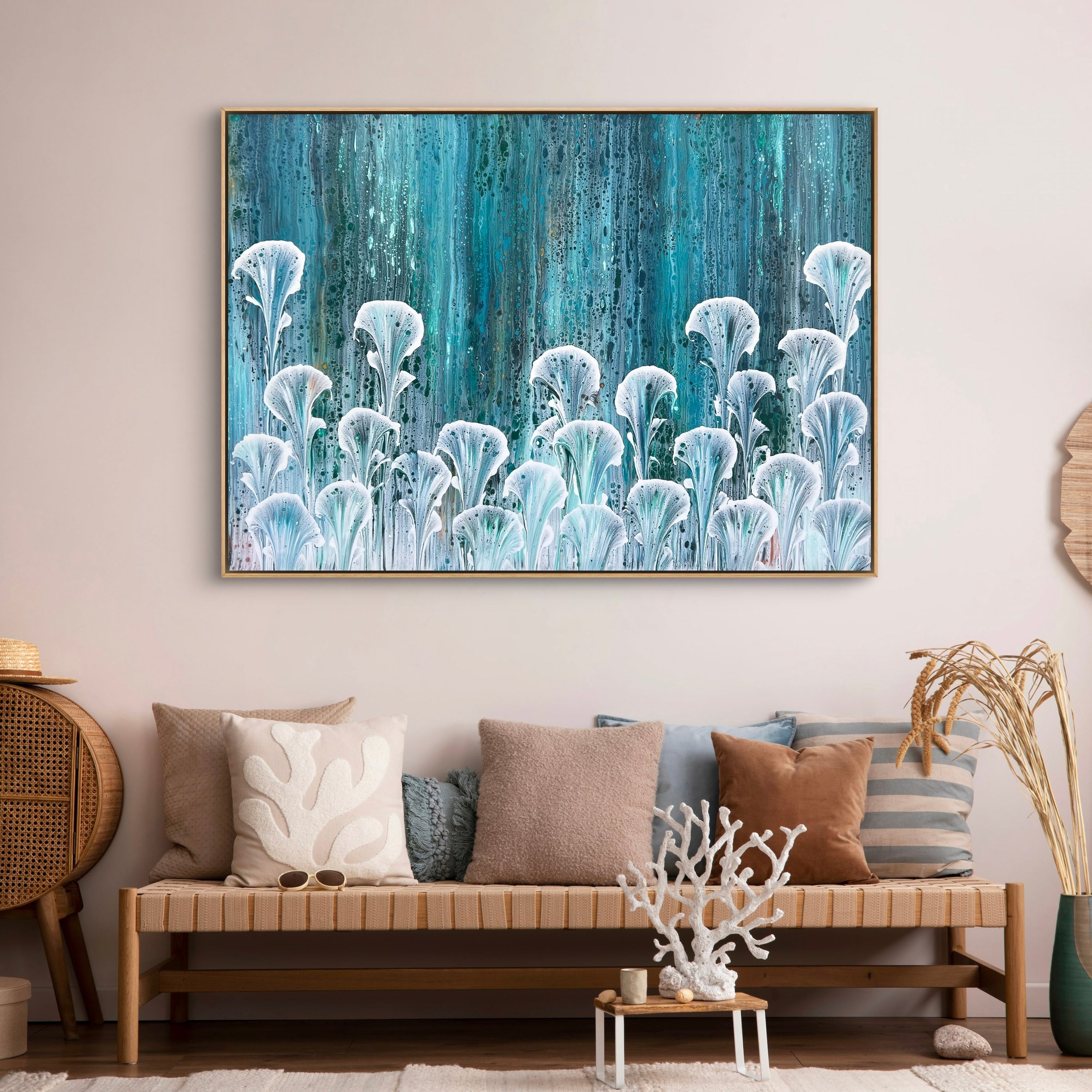 Season of Bloom 140cm x 100cm Floral and Coral Art Painting (SOLD)