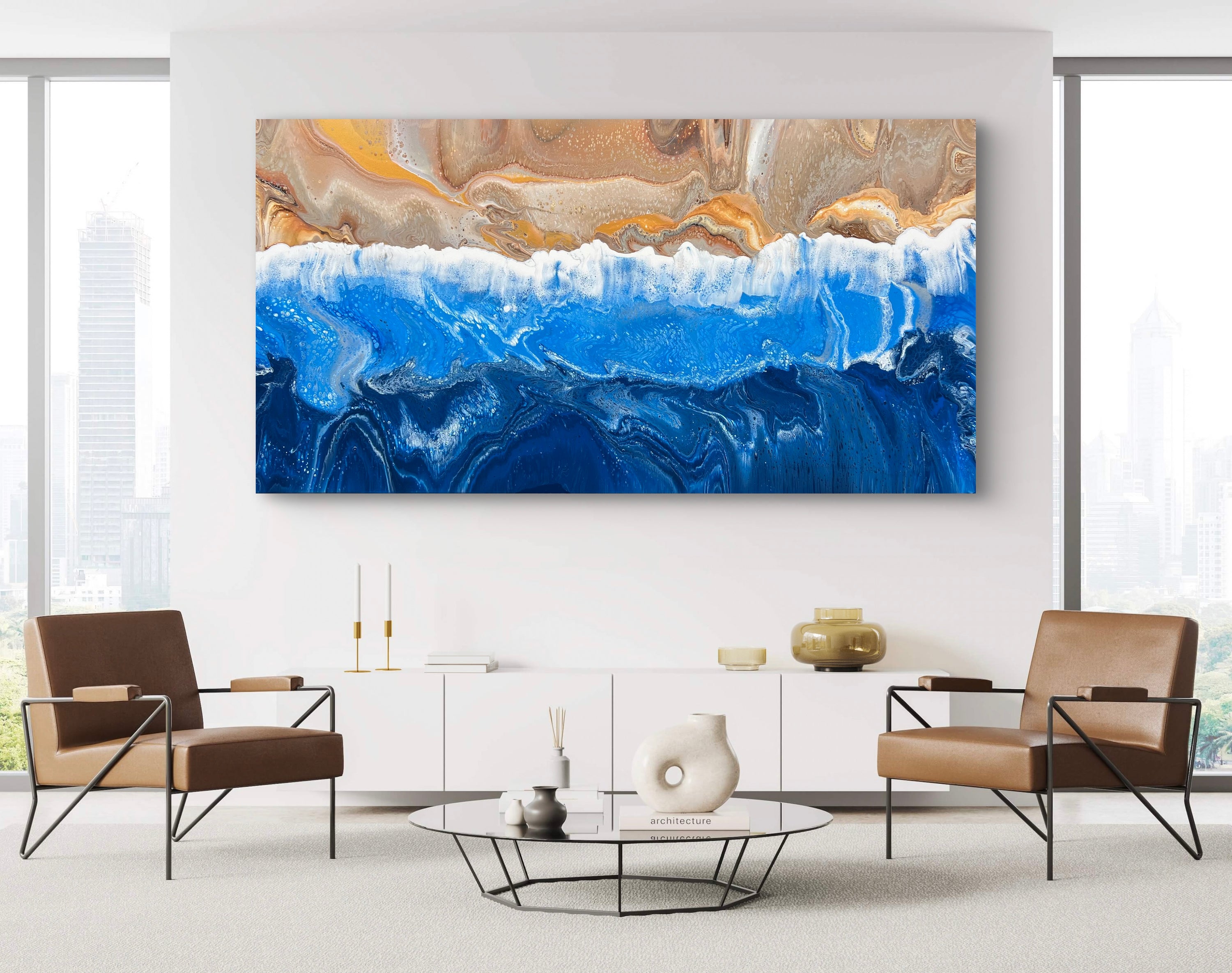 Coastal Breeze 190cm x 100cm Beach Abstract Art Painting (SOLD)