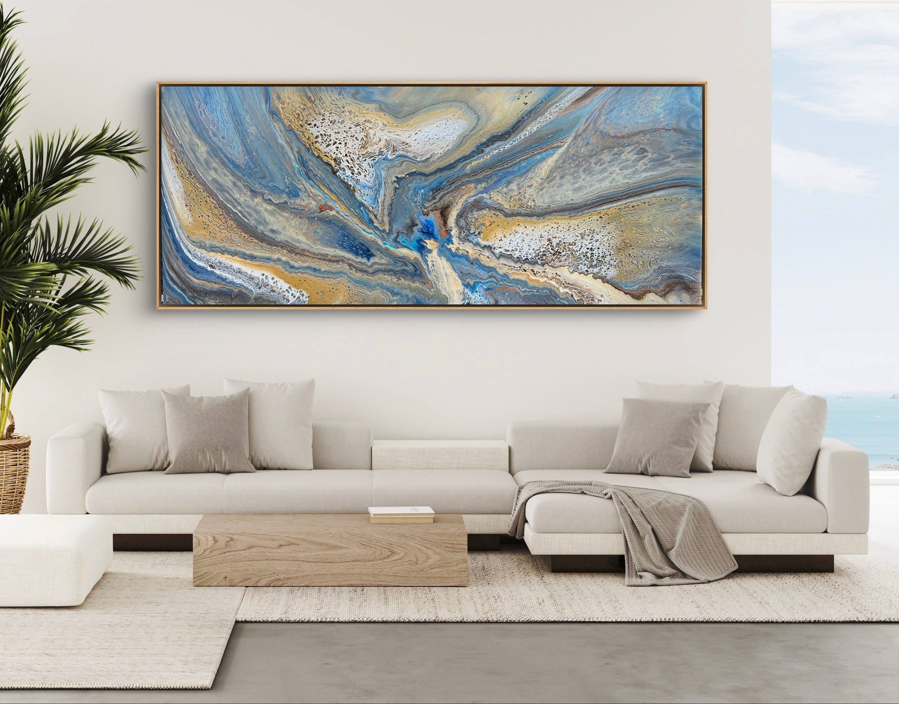 Tidal Pools 240cm x 100cm Abstract Art Painting (SOLD)
