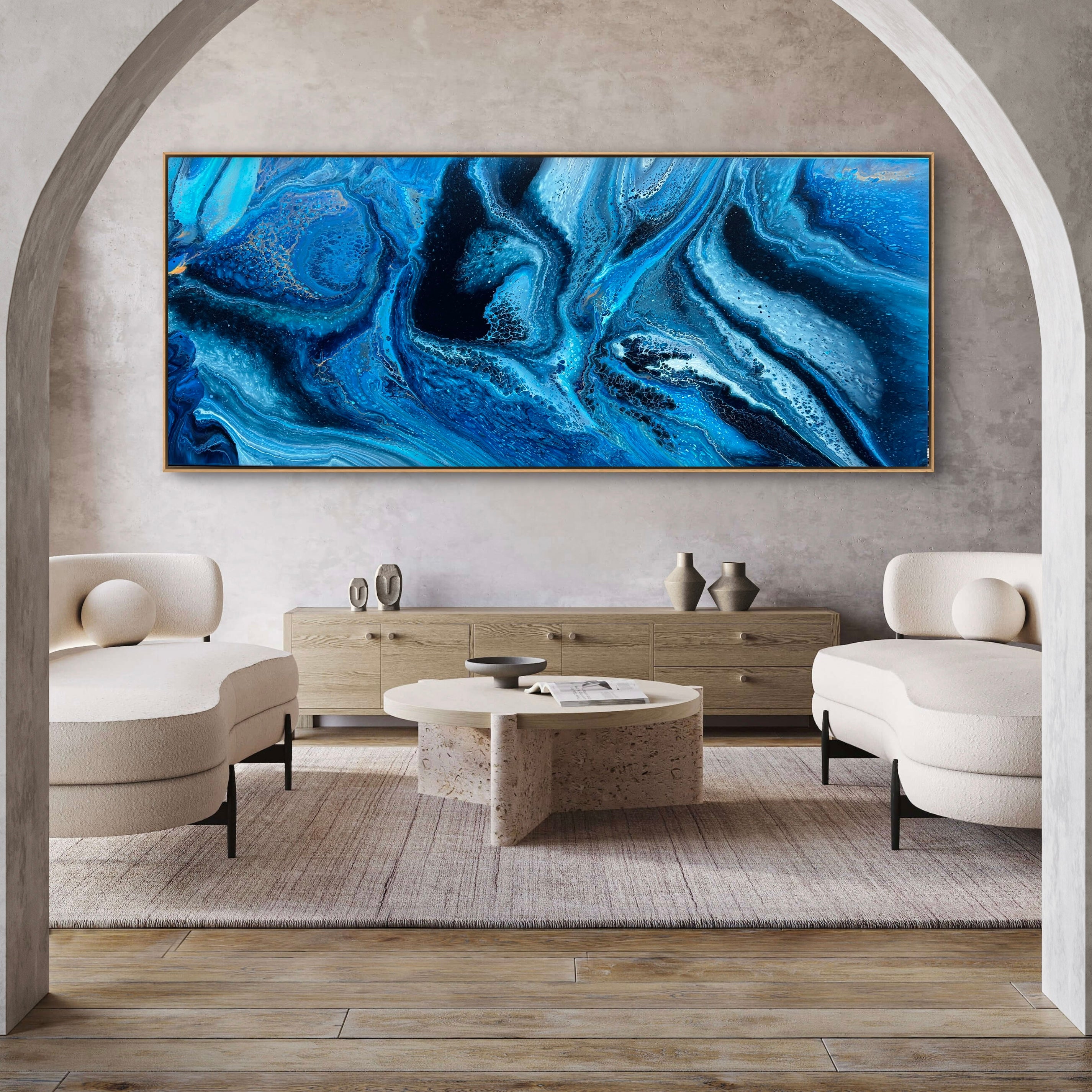 Oceans Trance 240cm x 100cm Abstract Art Painting (SOLD)