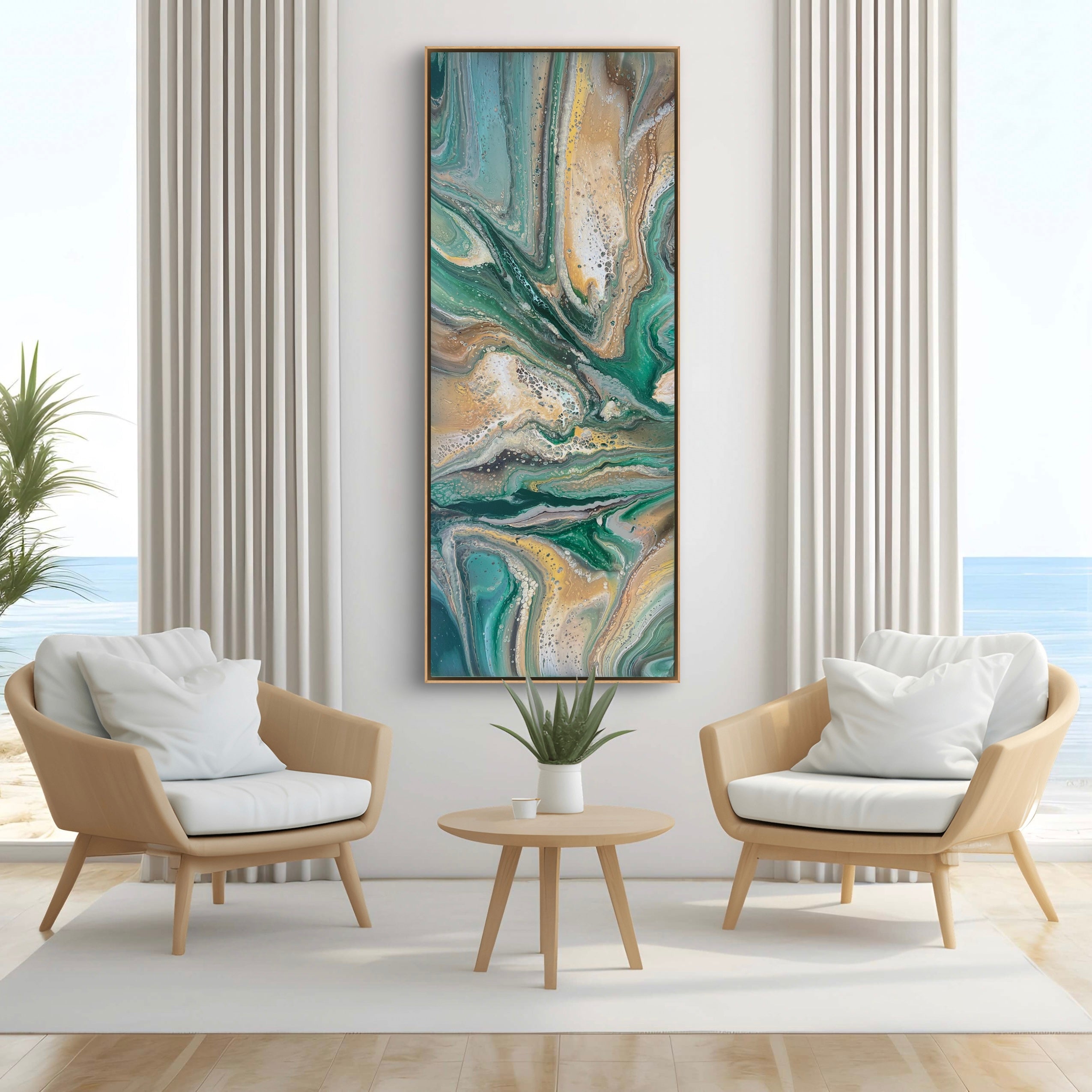 Green Motion 200cm x 80cm Abstract Art Painting