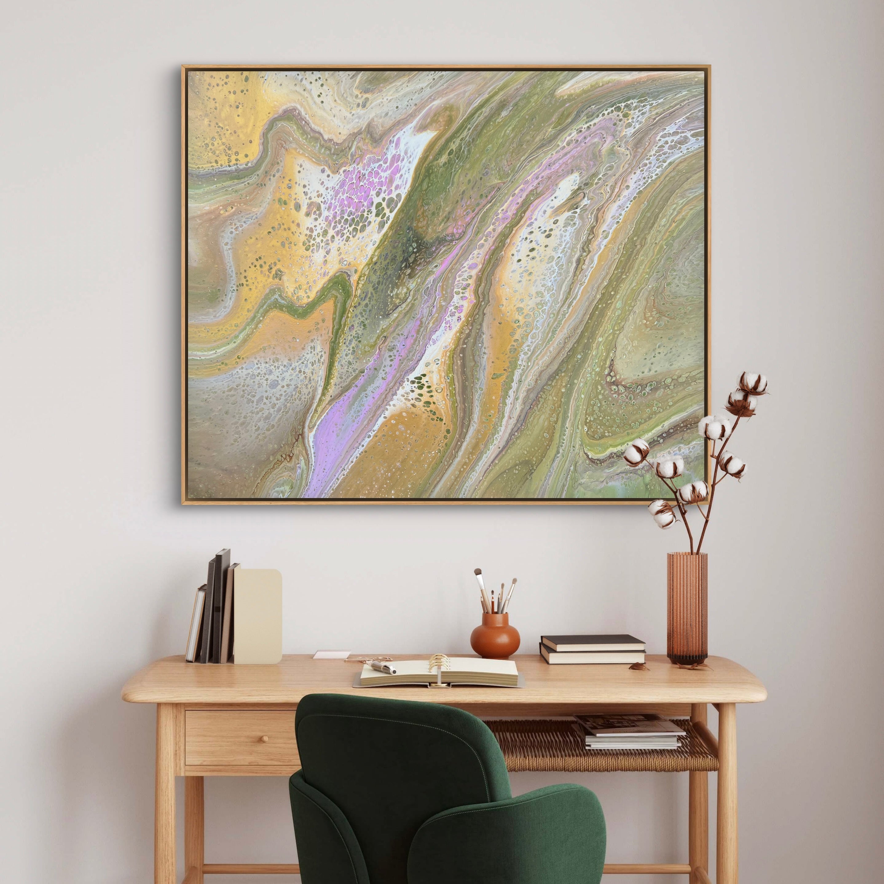 Olive Blush 120cm x 100cm Abstract Art Painting