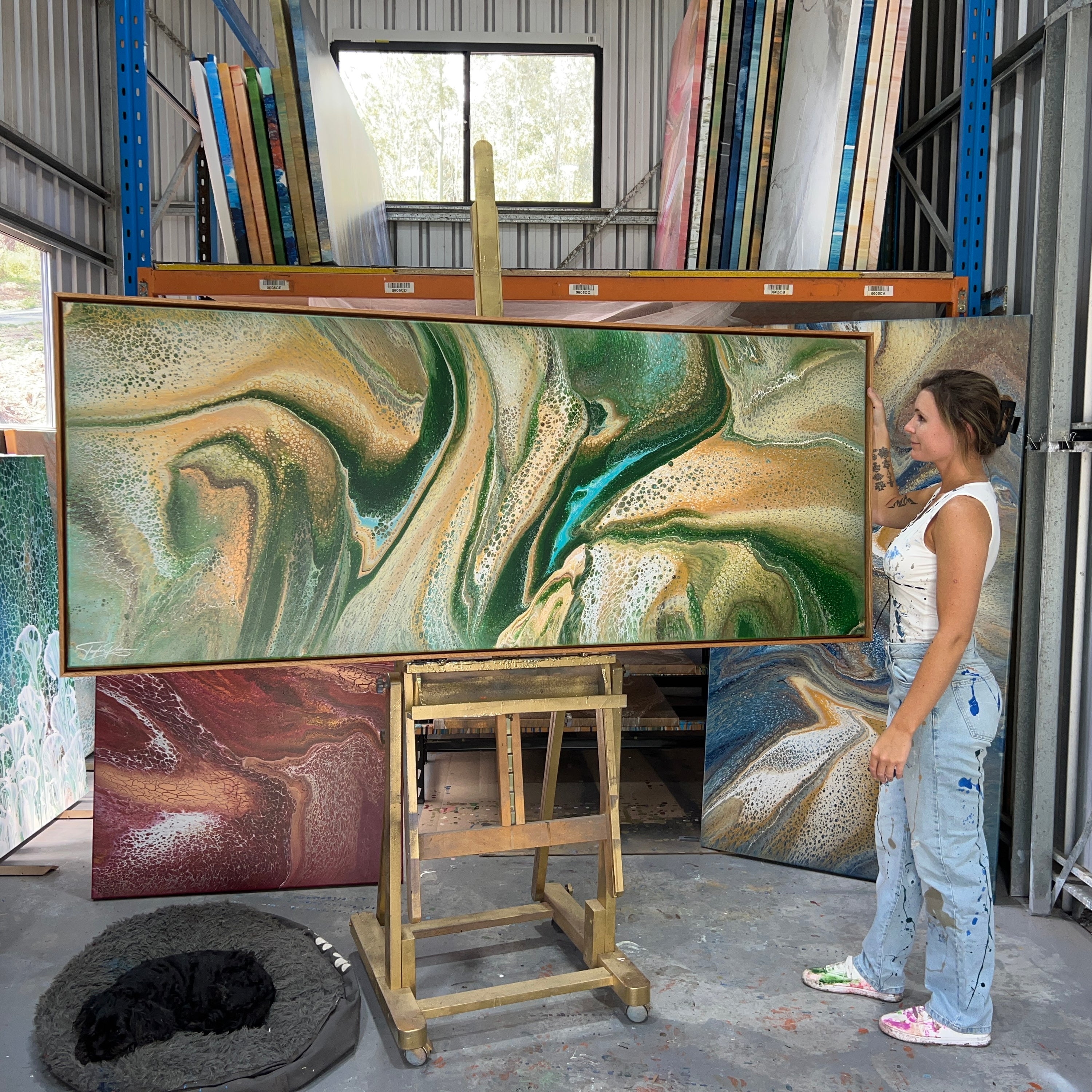 The Natural 200cm x 80cm Abstract Art Painting Framed (SOLD)