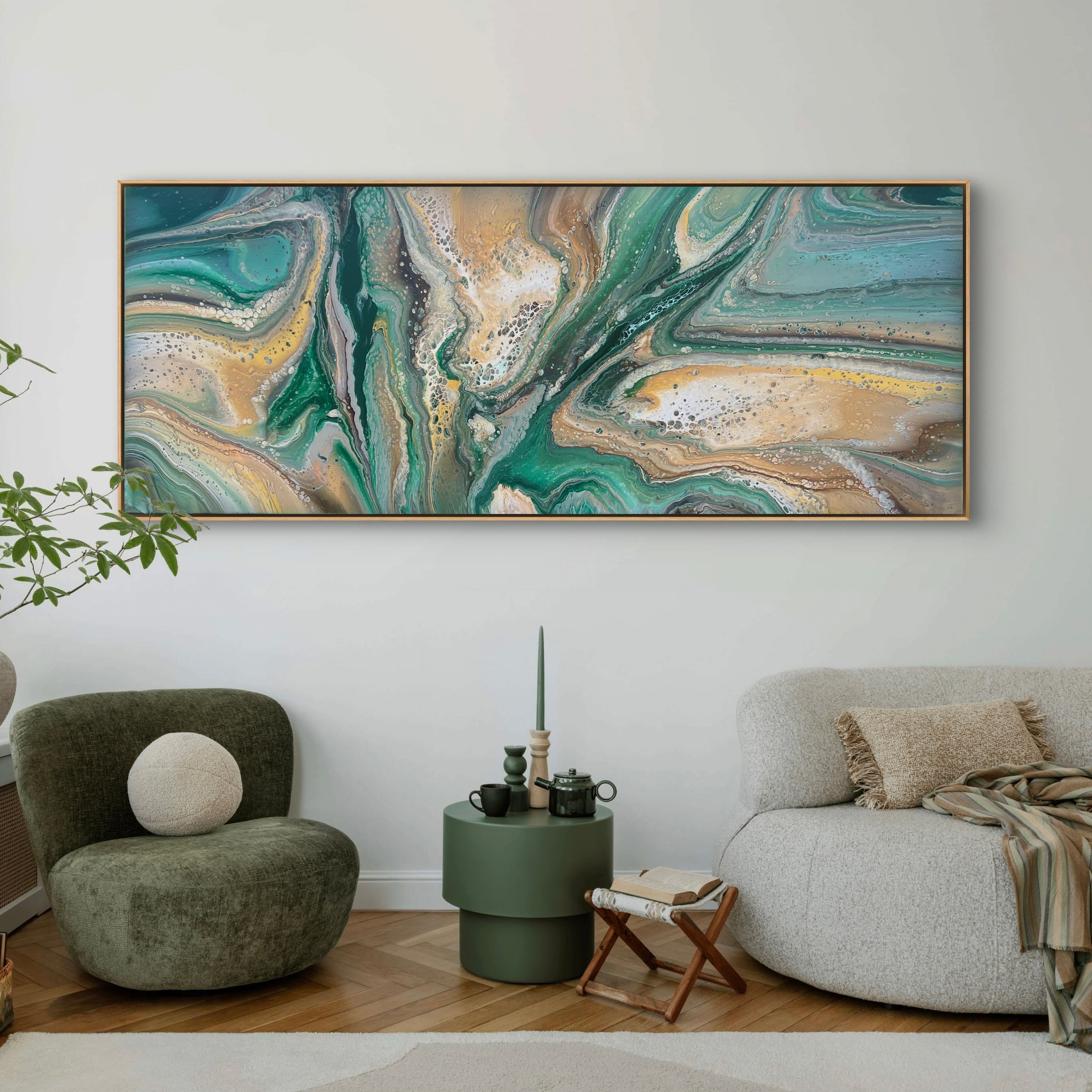 Green Motion 200cm x 80cm Abstract Art Painting