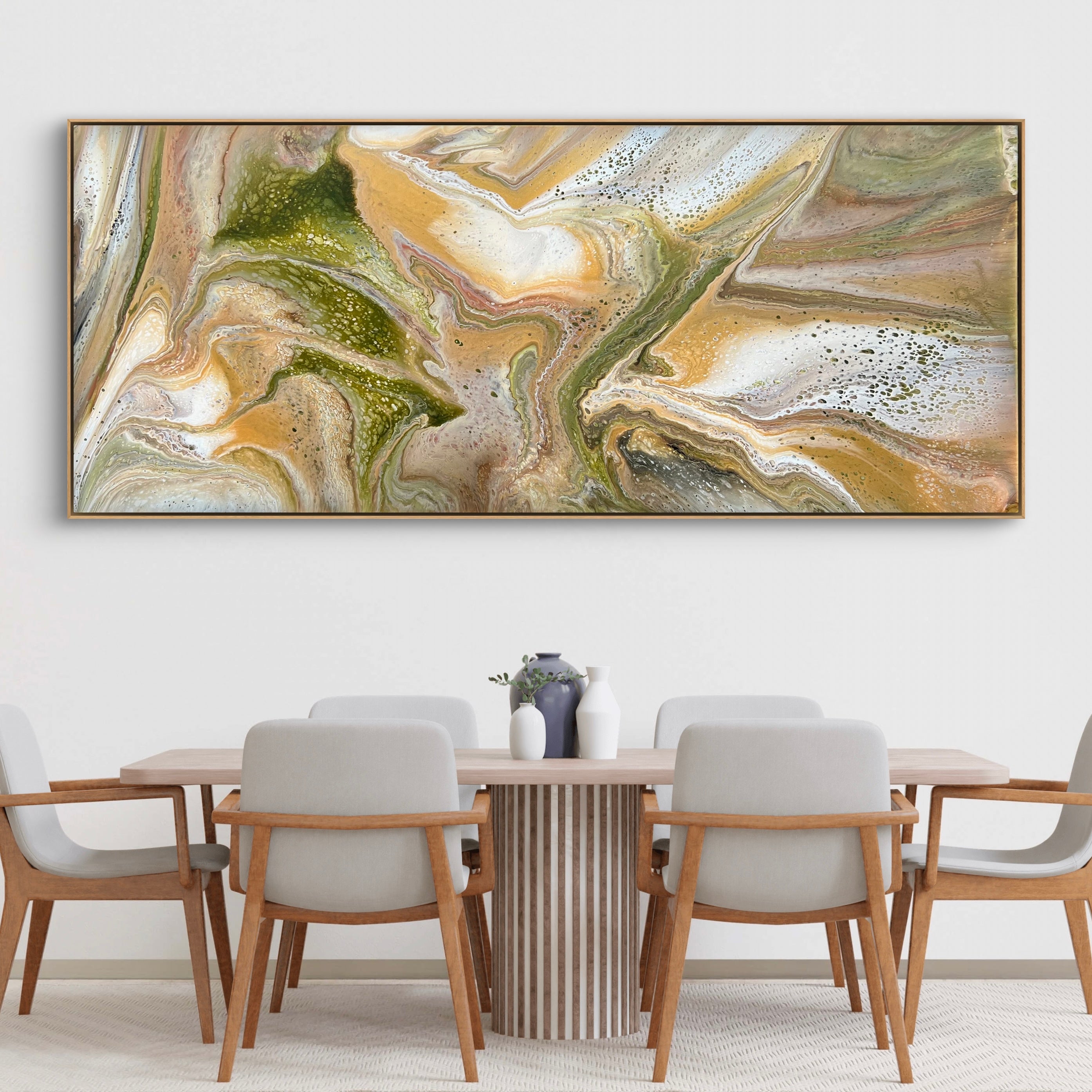 The Olive Glades 240cm x 100cm Abstract Art Painting
