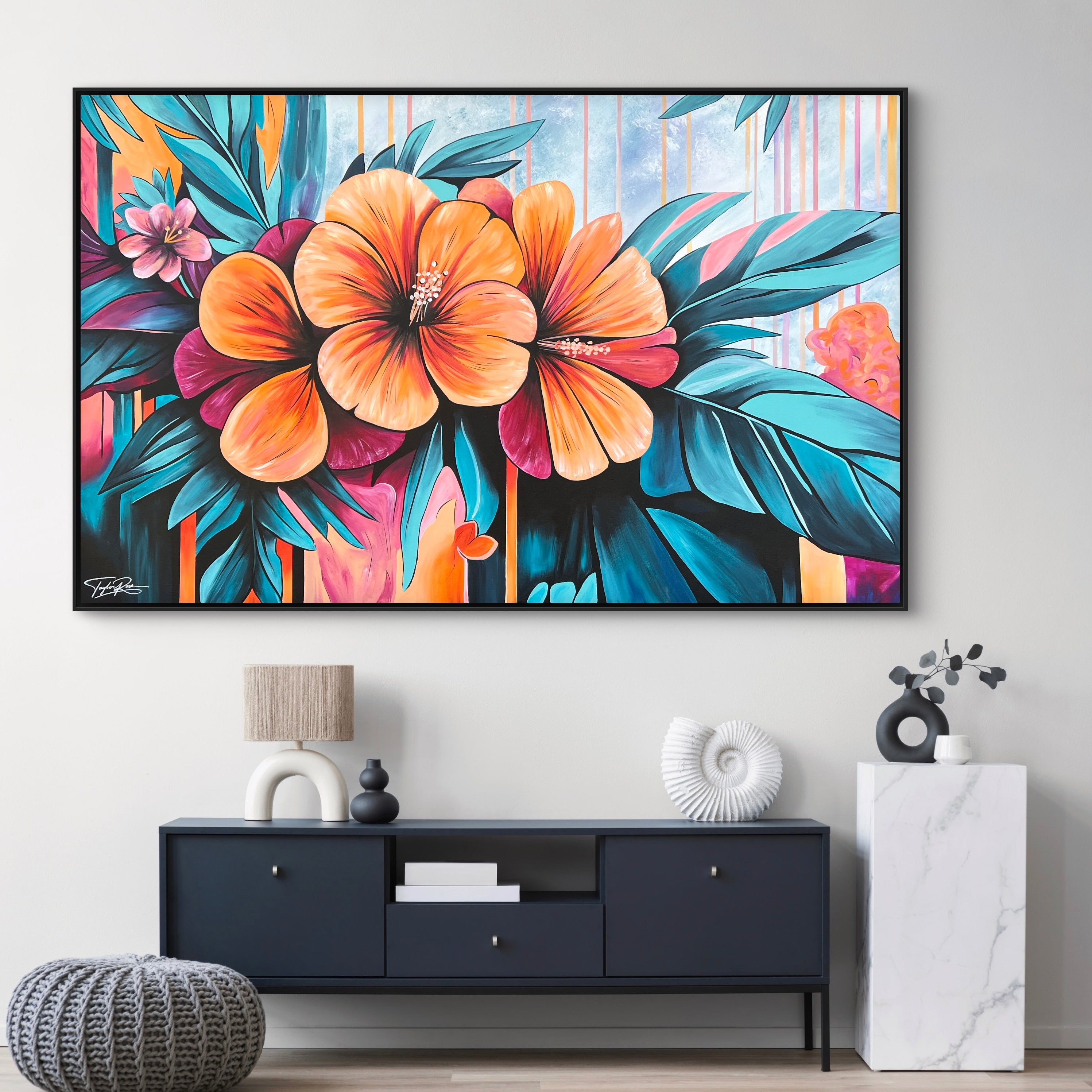 Tropical Bloom 160cm x 100cm Abstract Realism Pop Art Painting