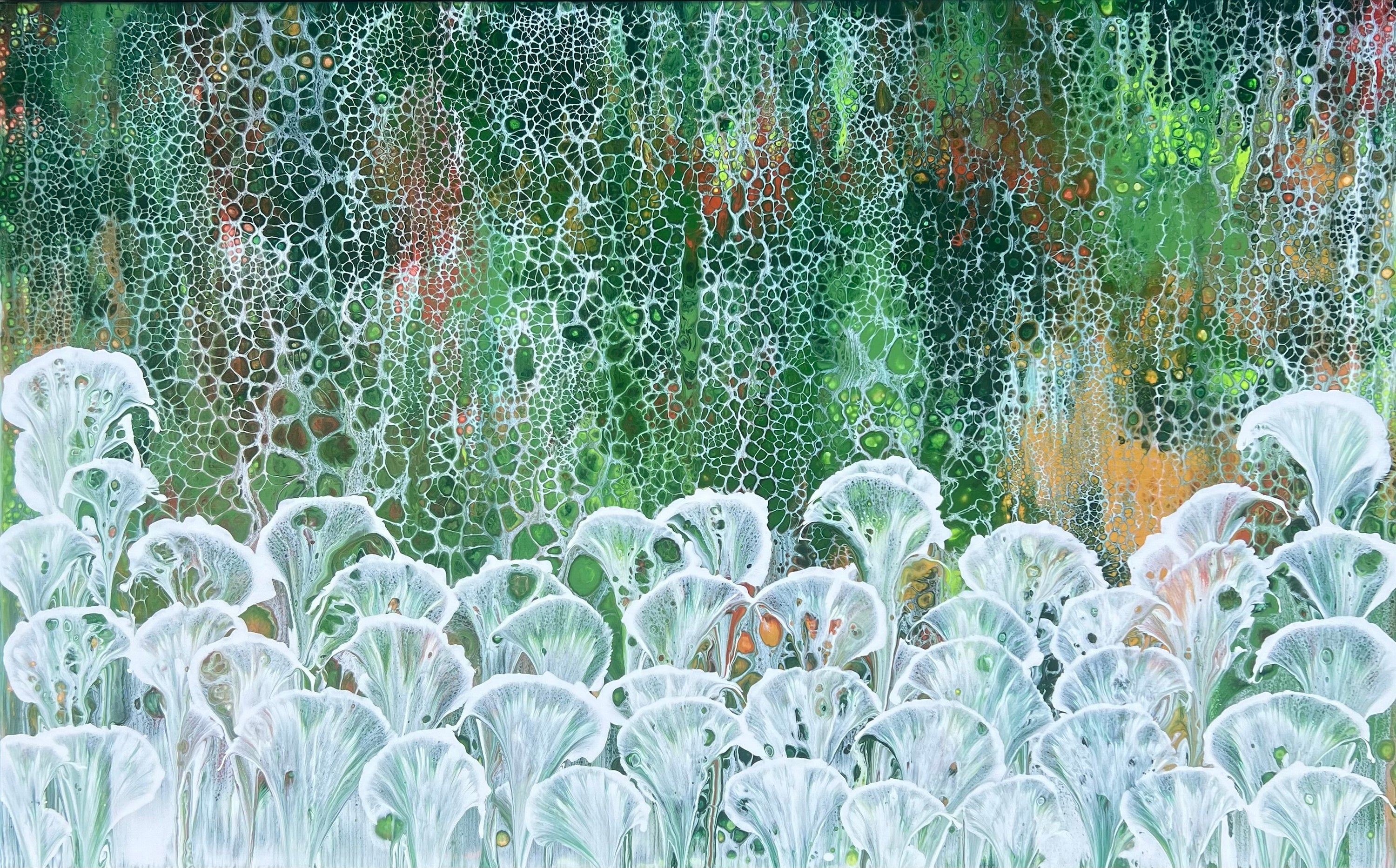 Field in Bloom 160cm x 100cm Floral and Coral Art Painting (Sold)