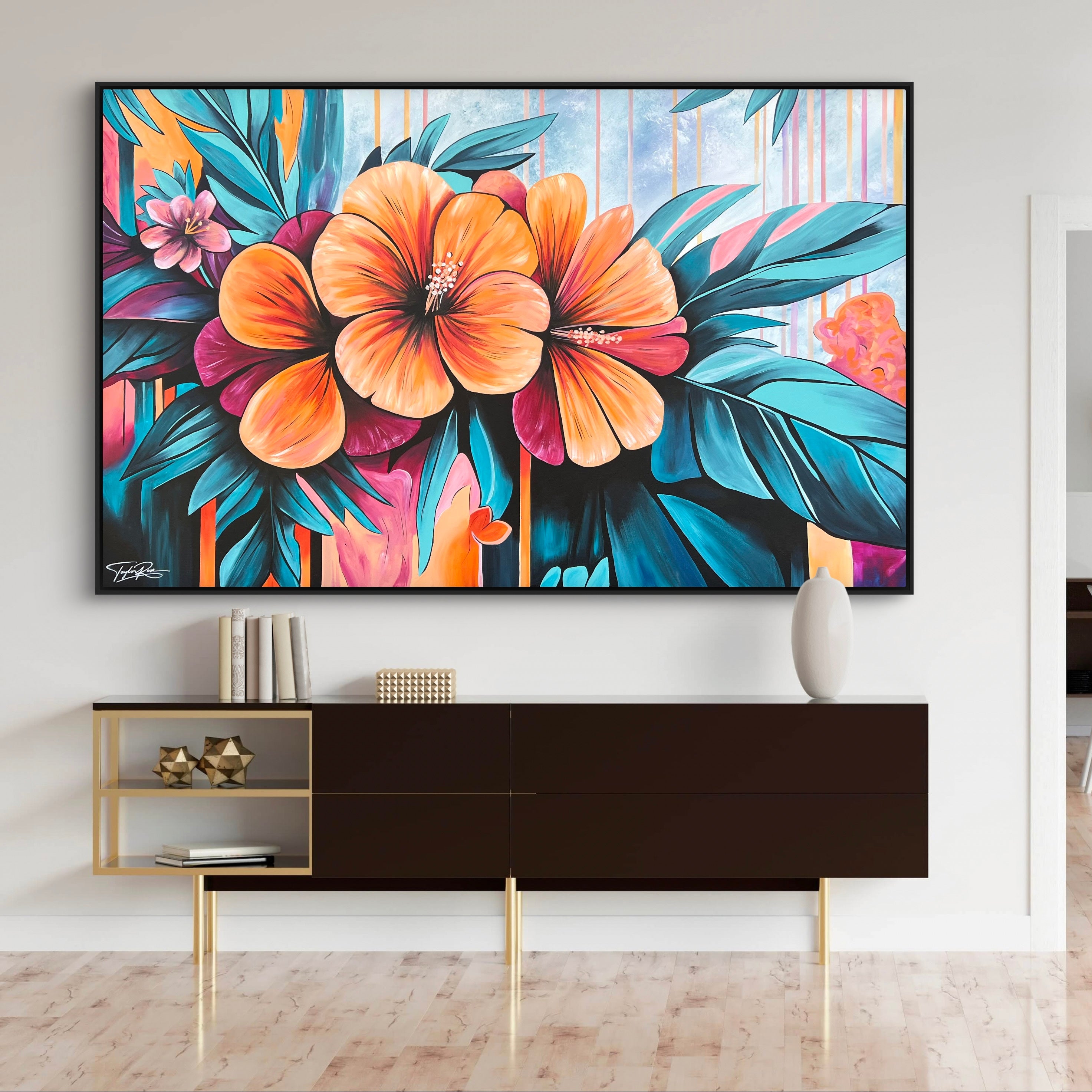 Tropical Bloom 160cm x 100cm Abstract Realism Pop Art Painting
