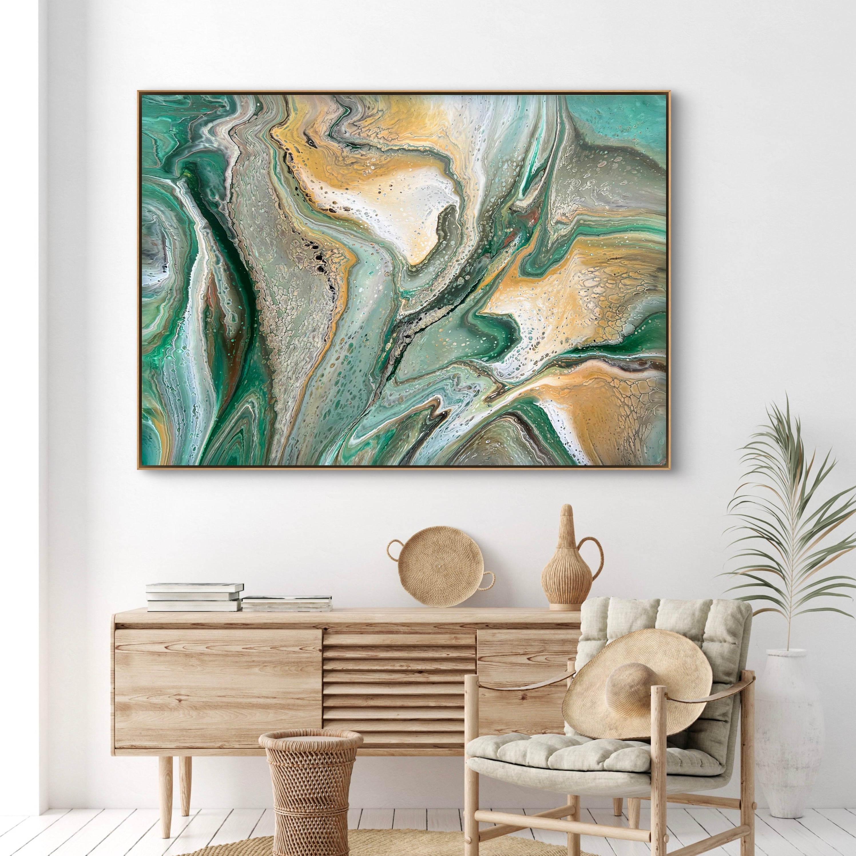 Intrinsic 140cm x 100cm Green Abstract Art Painting (SOLD)