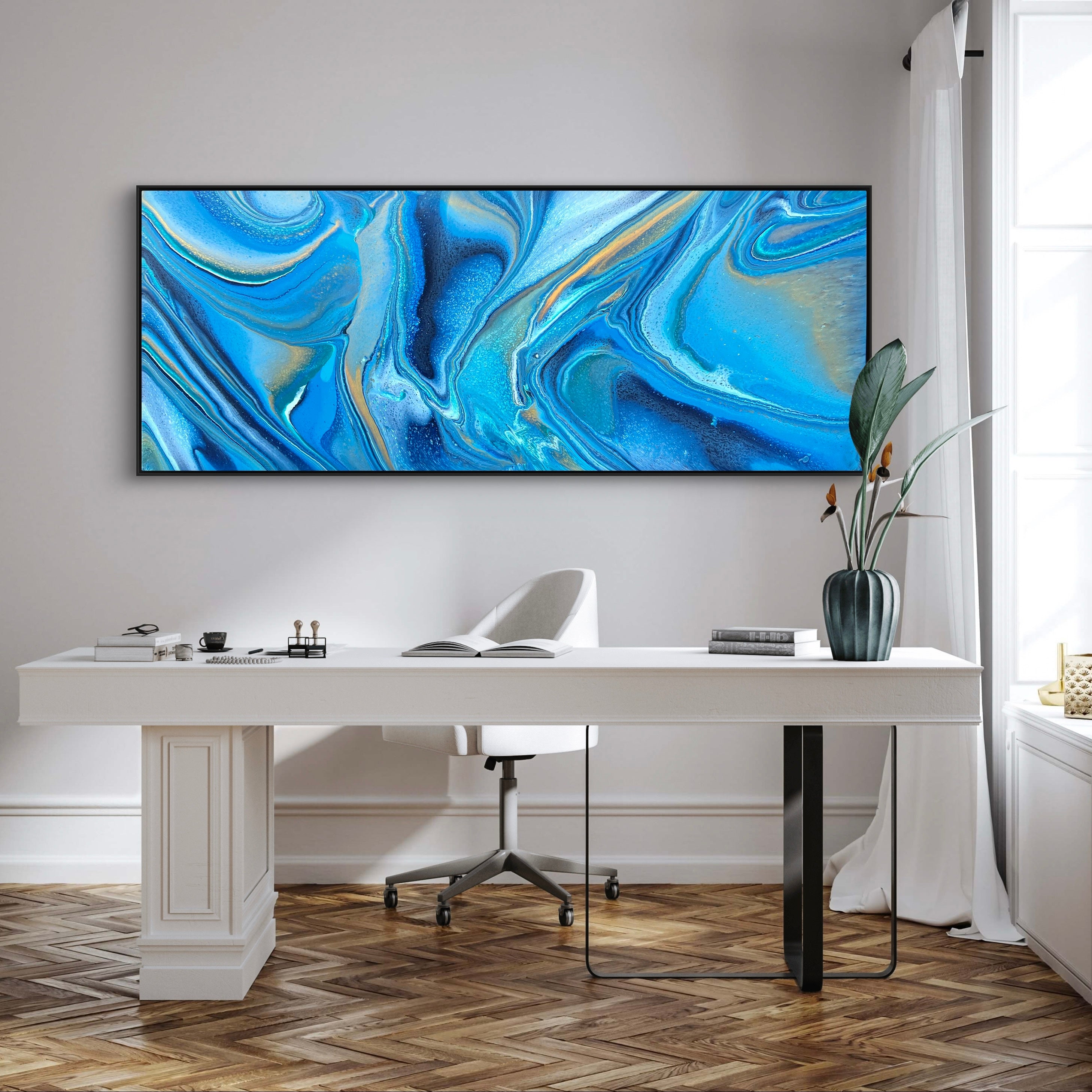 Tidal Glow 200cm x 80cm Abstract Art Painting