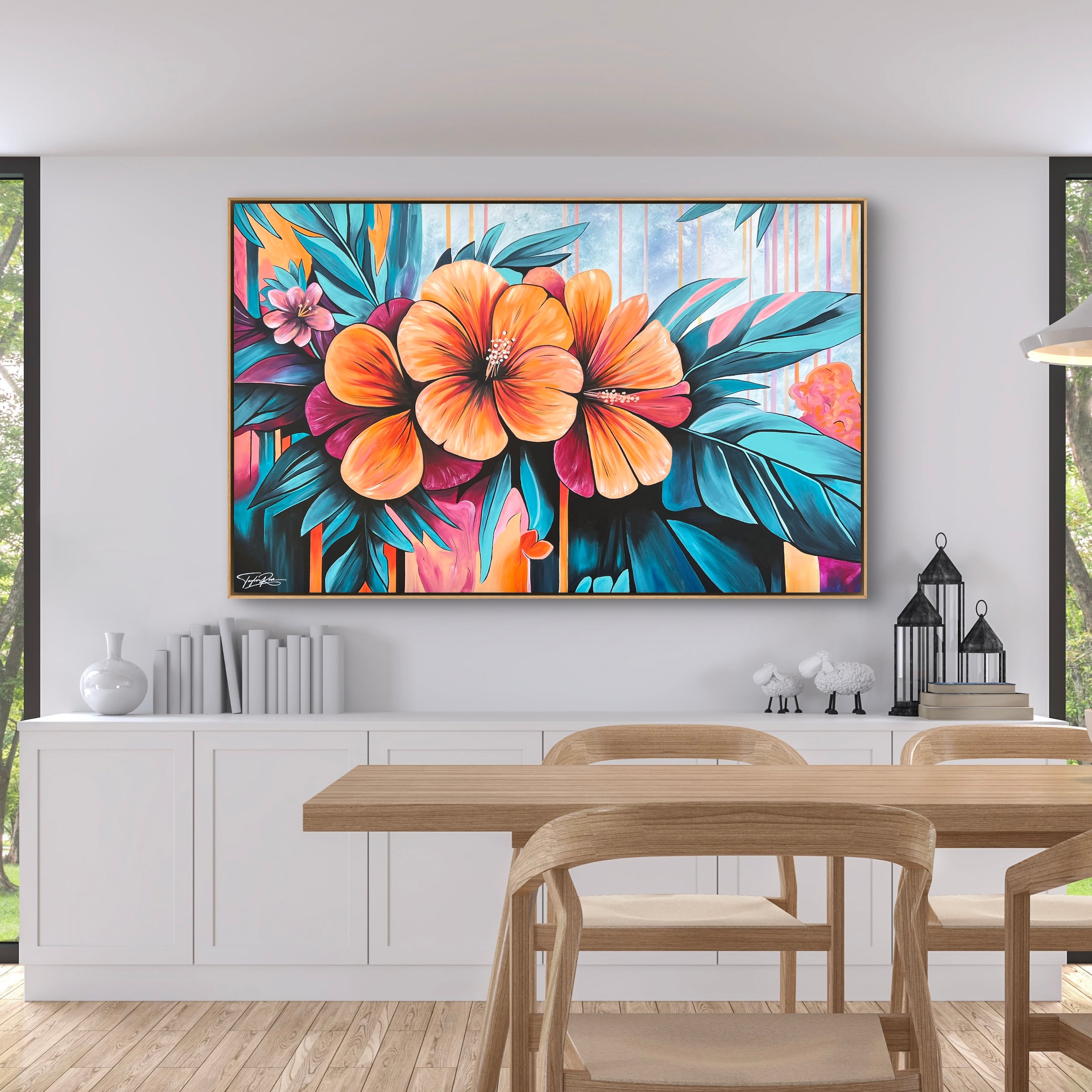 Tropical Bloom 160cm x 100cm Abstract Realism Pop Art Painting