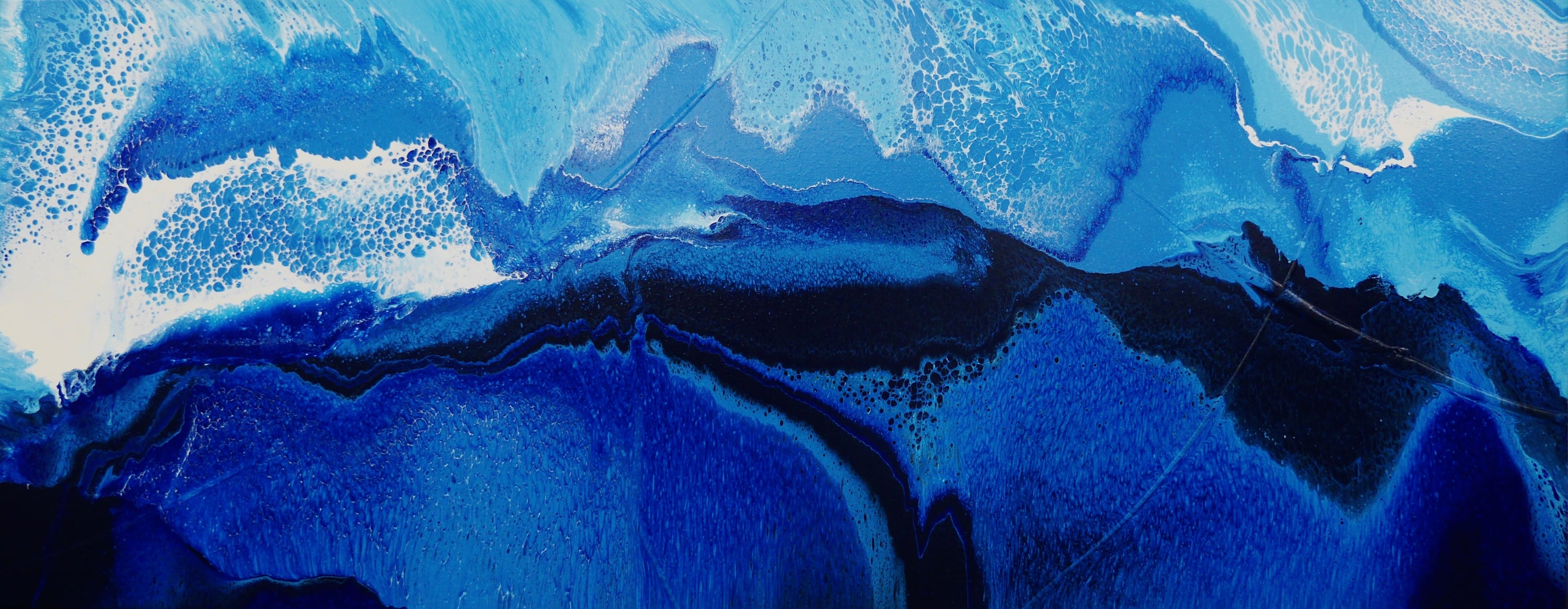 Sapphire Seas 200cm x 80cm Textured Abstract Art Painting