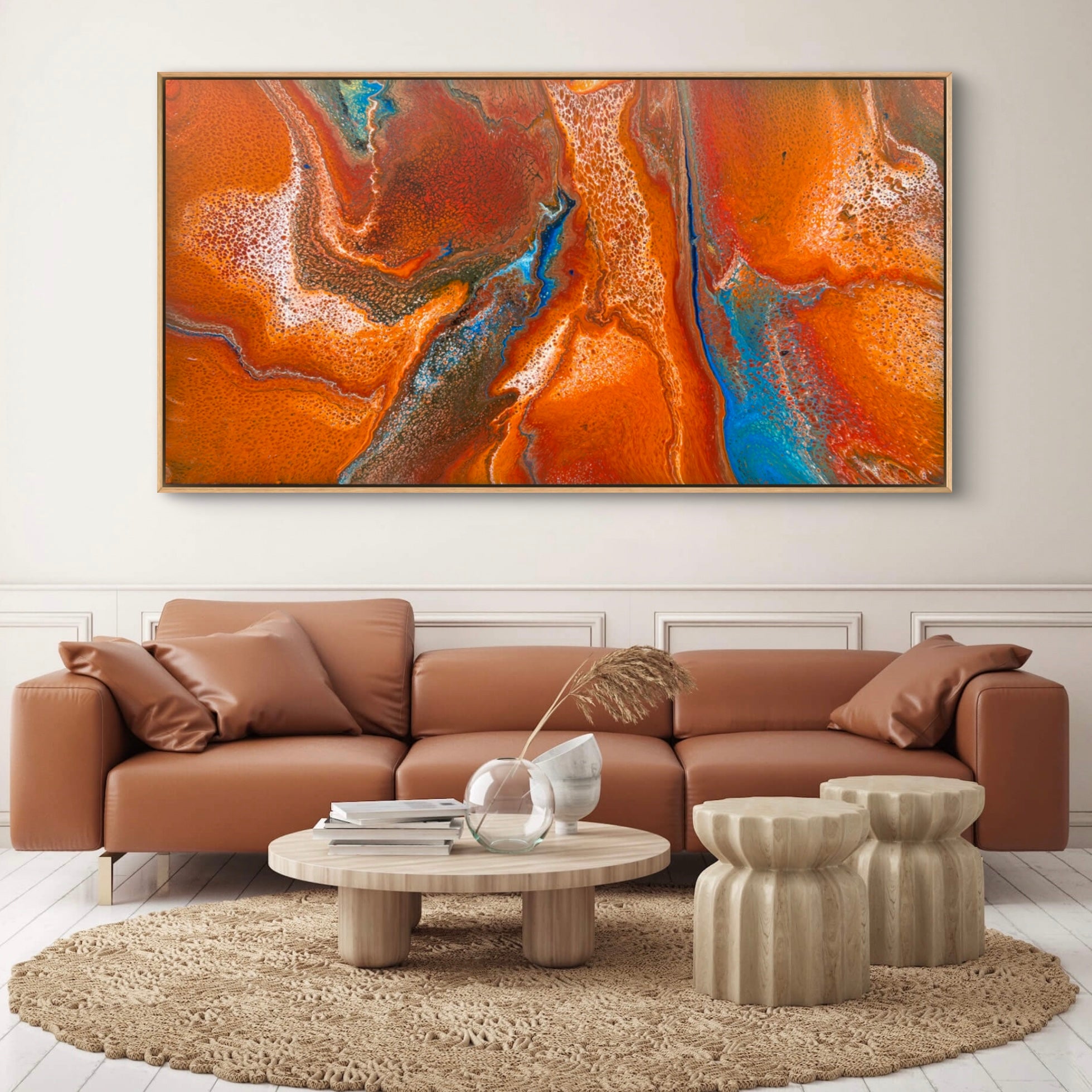 Wild Outback 190cm x 100cm Abstract Art Painting Framed (SOLD)