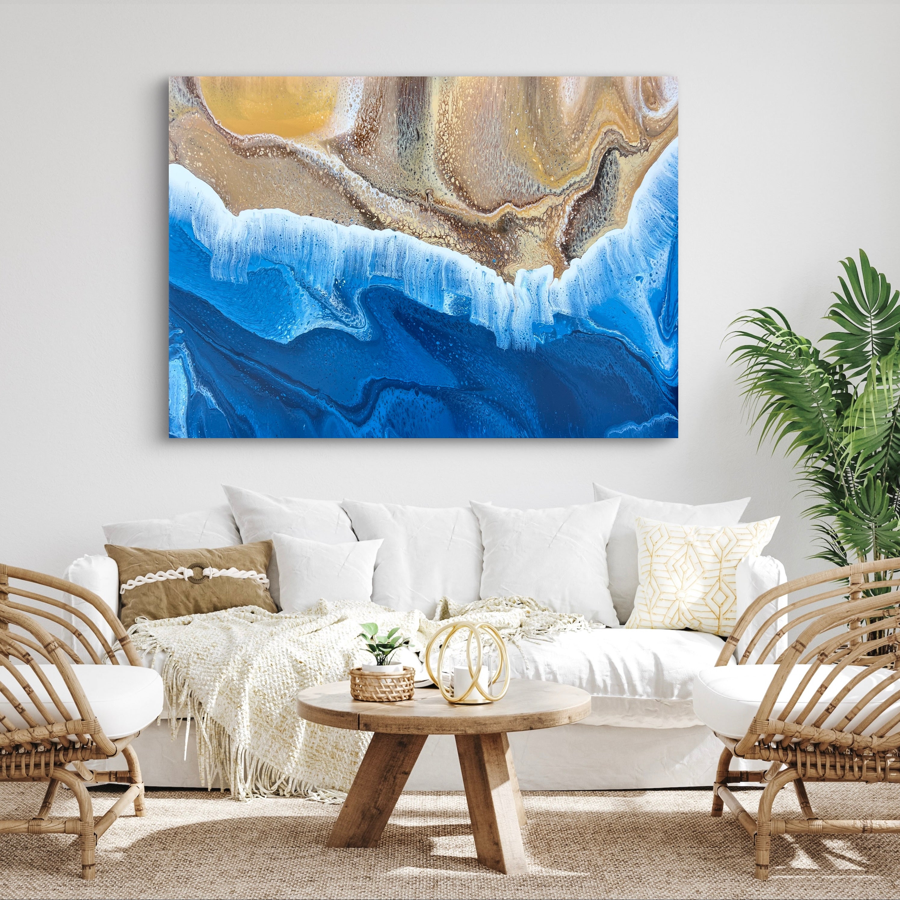 Saltwater Swell 140cm x 100cm Beach Abstract Art Painting