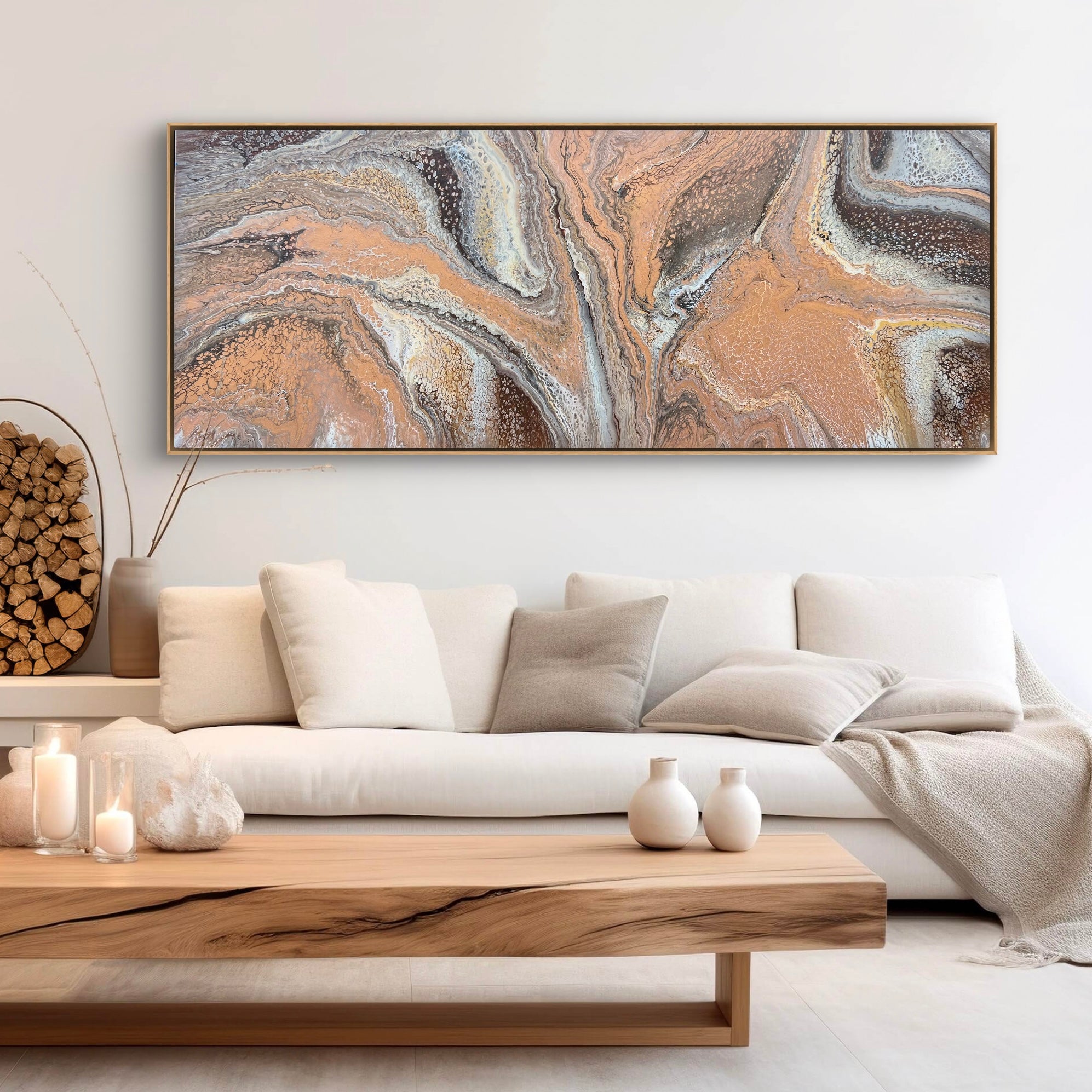 Bronzed Everglow 200cm x 80cm Abstract Art Painting