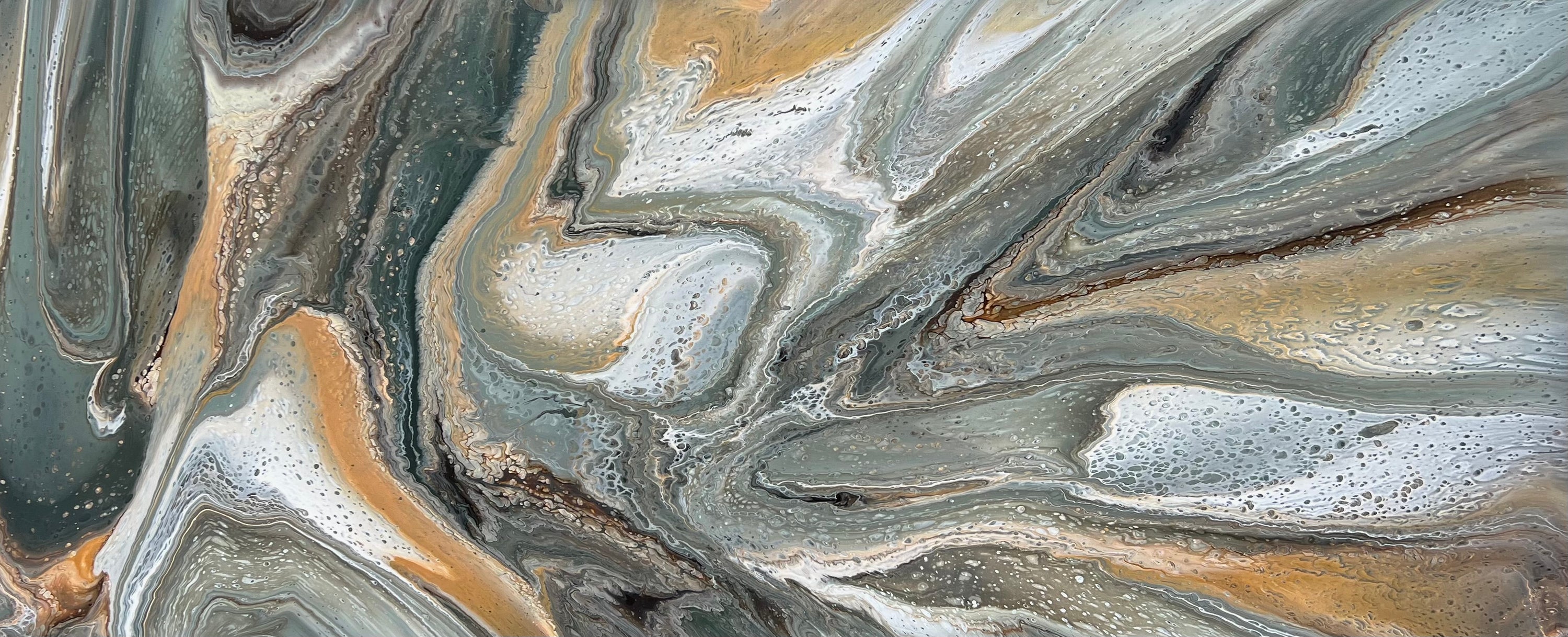 Solitude 240cm x 100cm Khaki Abstract Art Painting