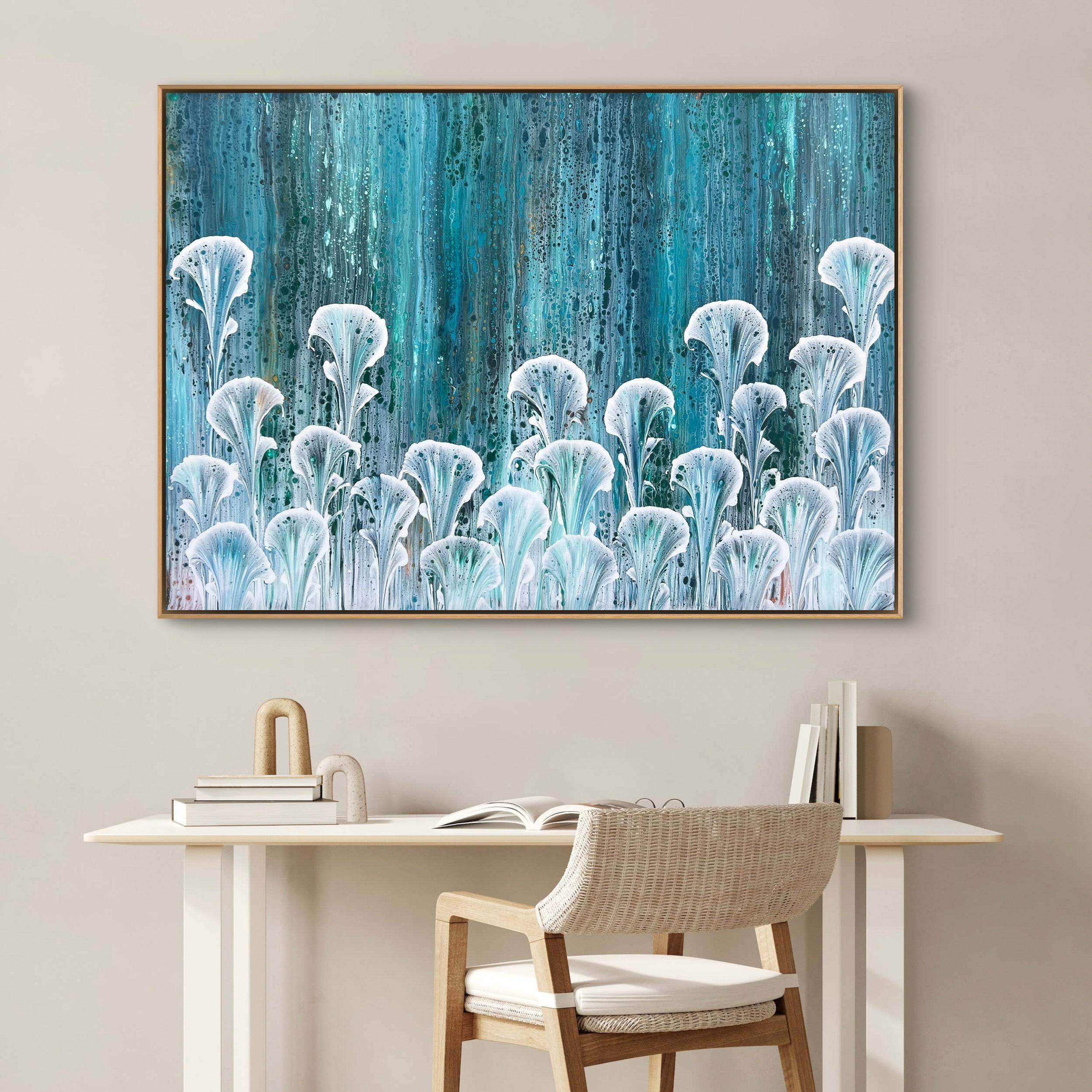 Season of Bloom 140cm x 100cm Floral and Coral Art Painting (SOLD)