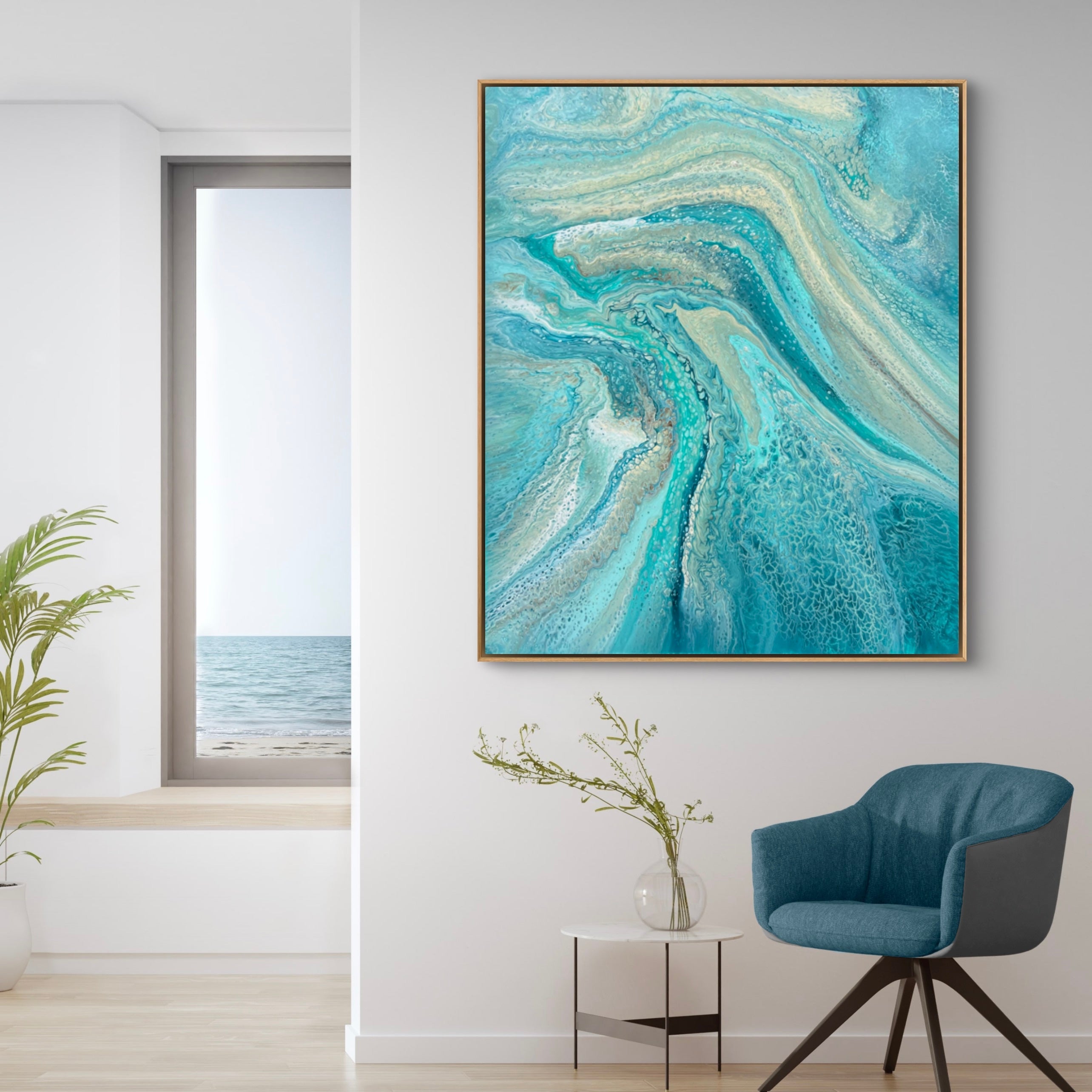 Above The Reef 120cm x 100cm Abstract Art Painting (SOLD)