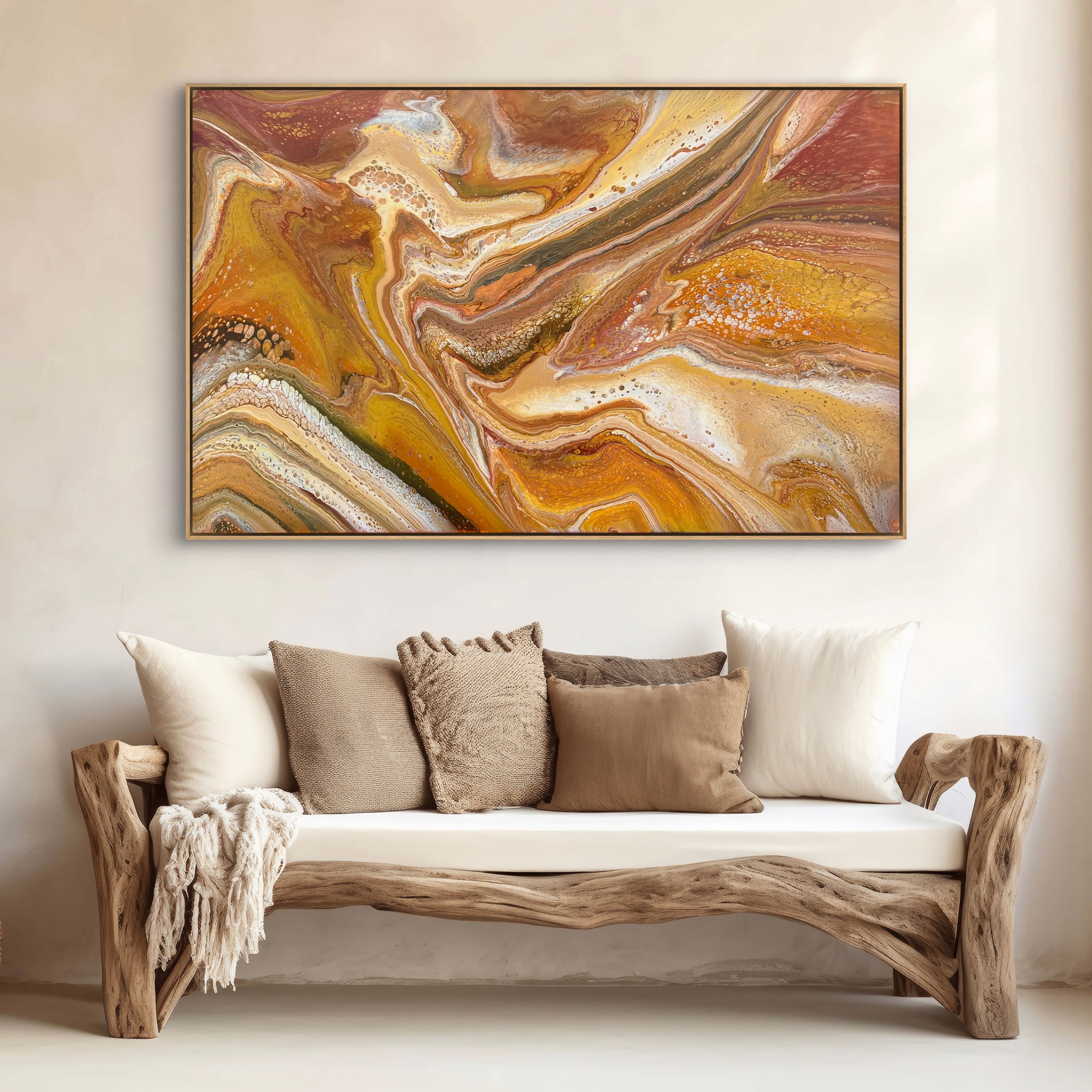 Wild Sienna 160cm x 100cm Abstract Art Painting Framed (SOLD)