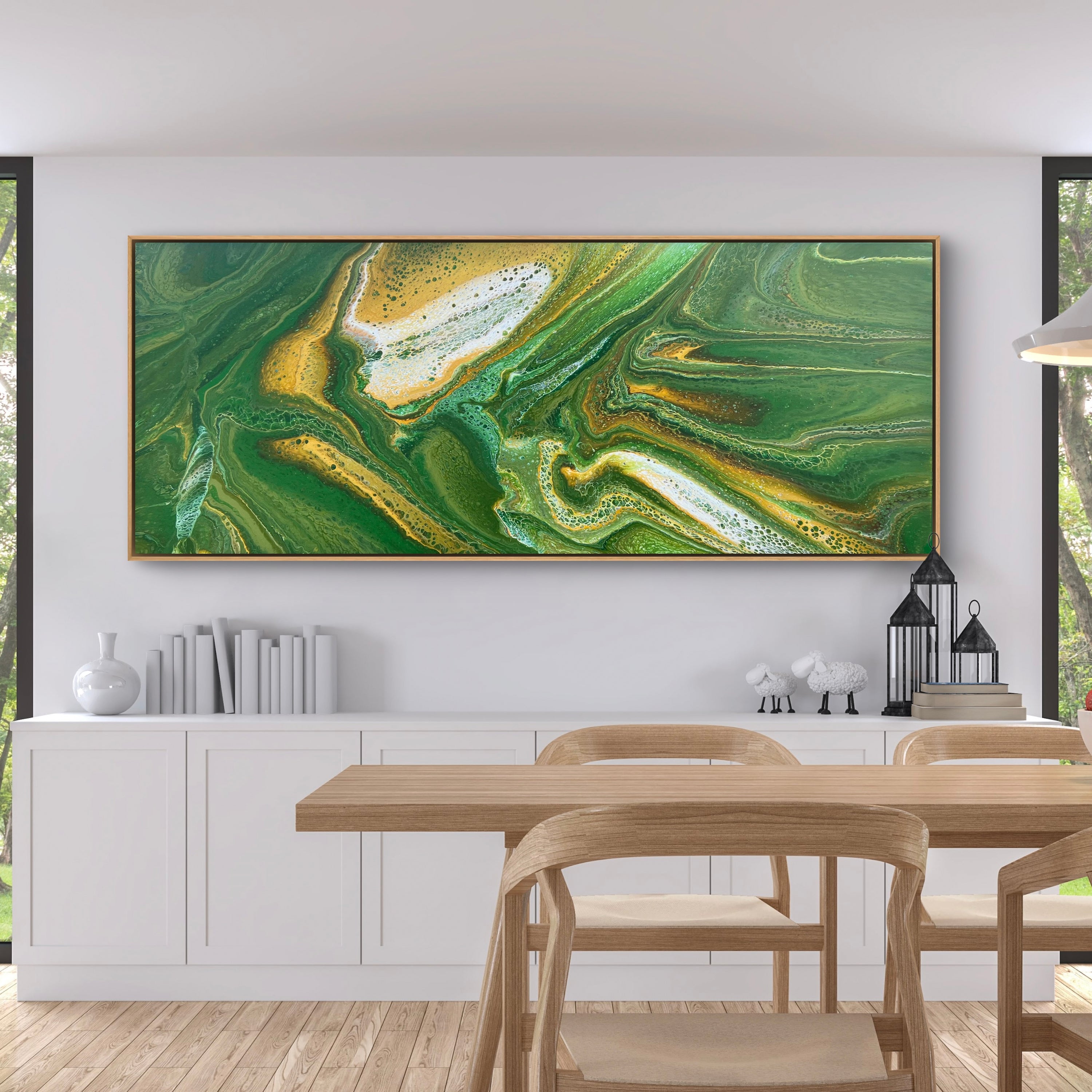 Wild Evergreen 200cm x 80cm Green Abstract Art Painting