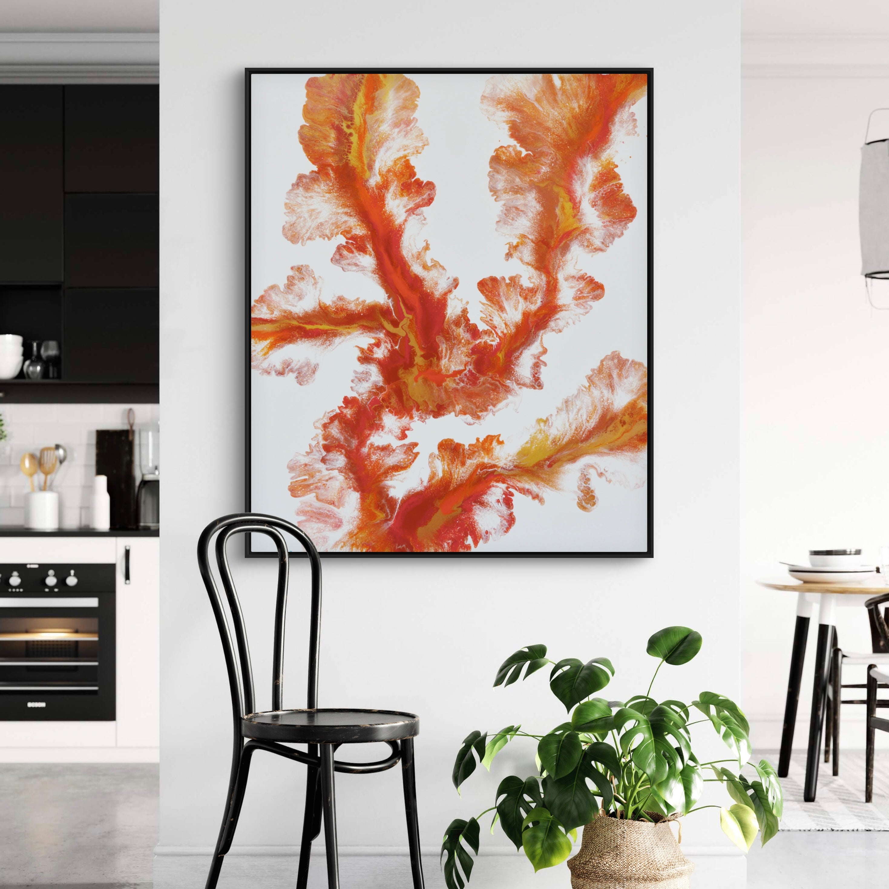 Sunkissed 120cm x 100cm Floral and Coral Art Painting