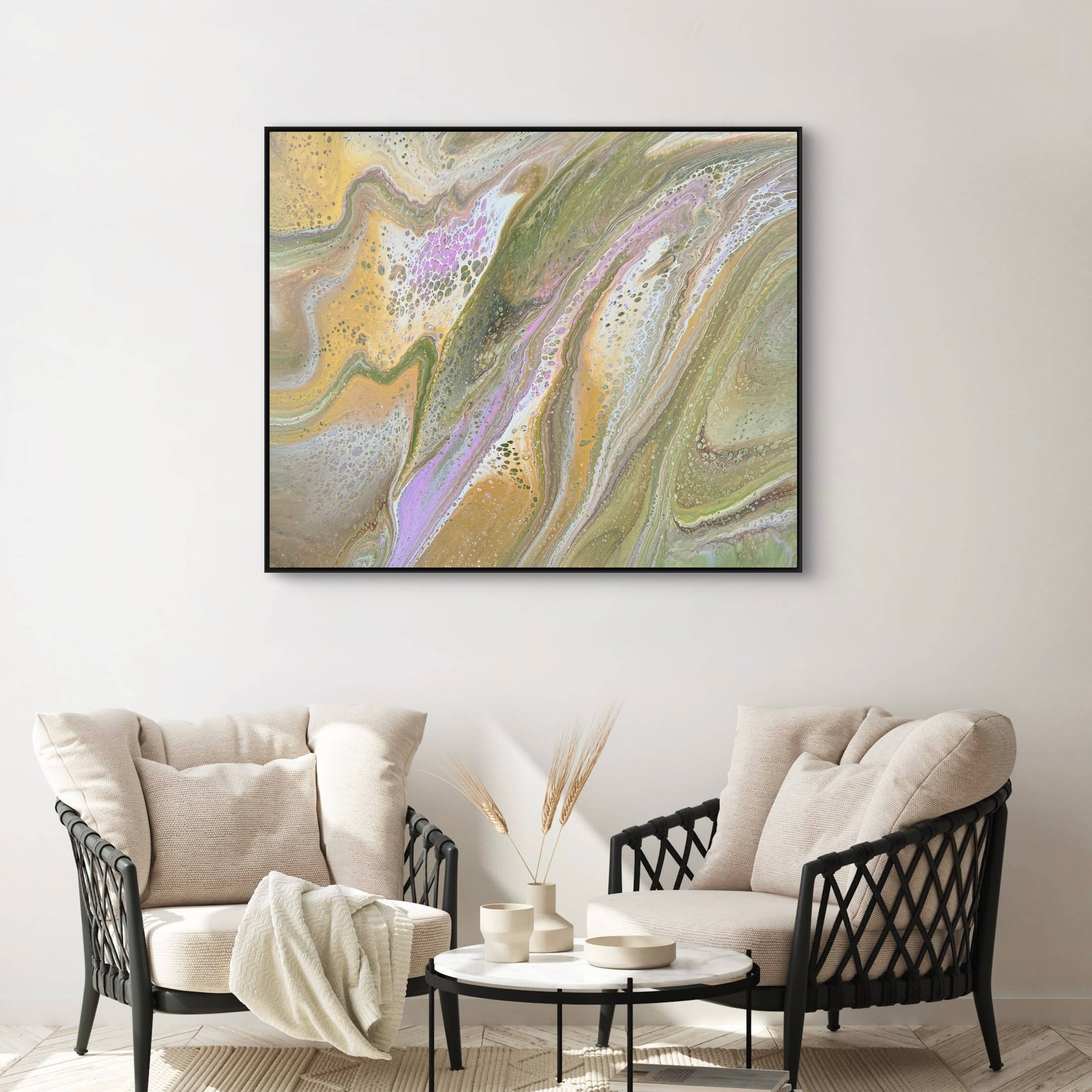 Olive Blush 120cm x 100cm Abstract Art Painting