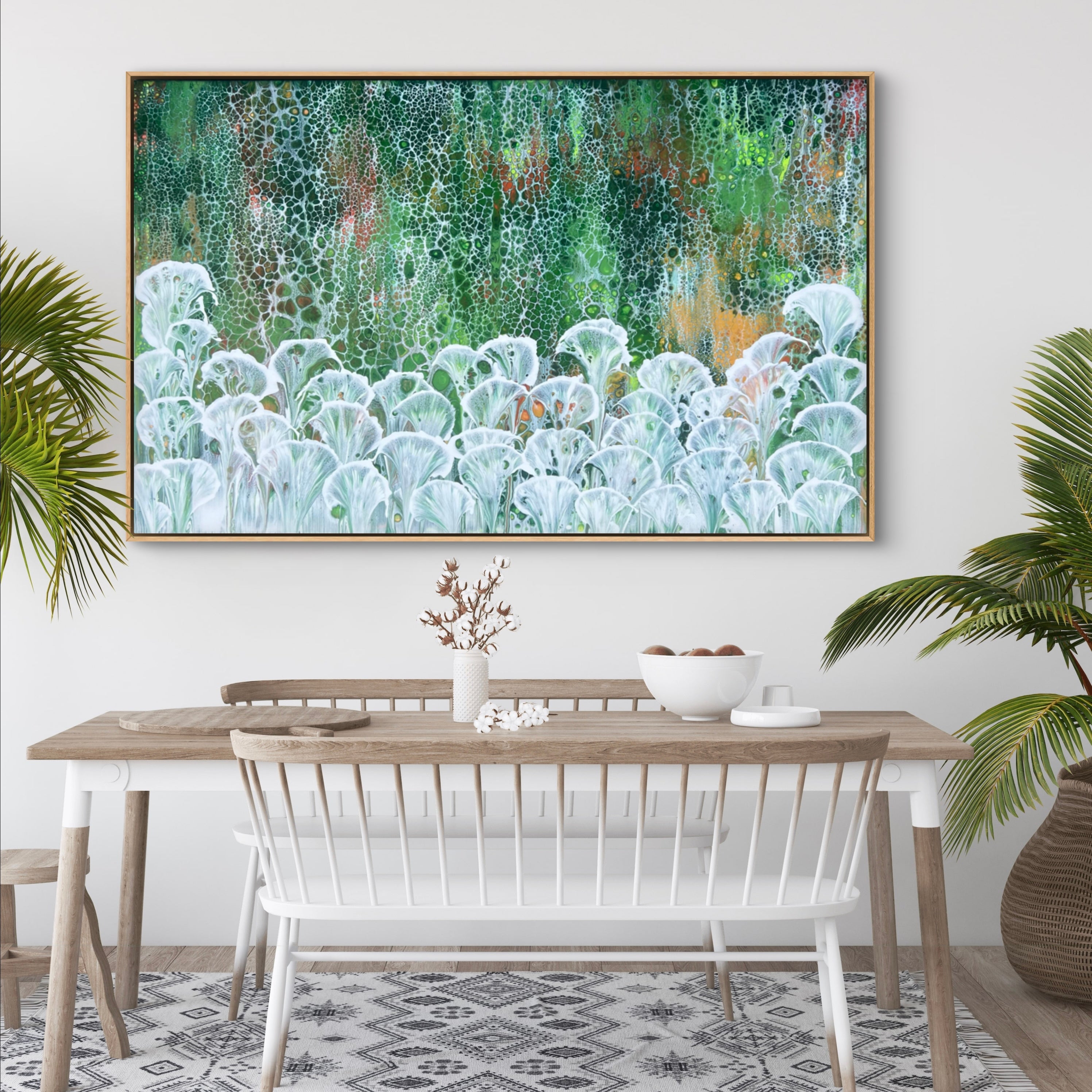 Field in Bloom 160cm x 100cm Floral and Coral Art Painting (Sold)