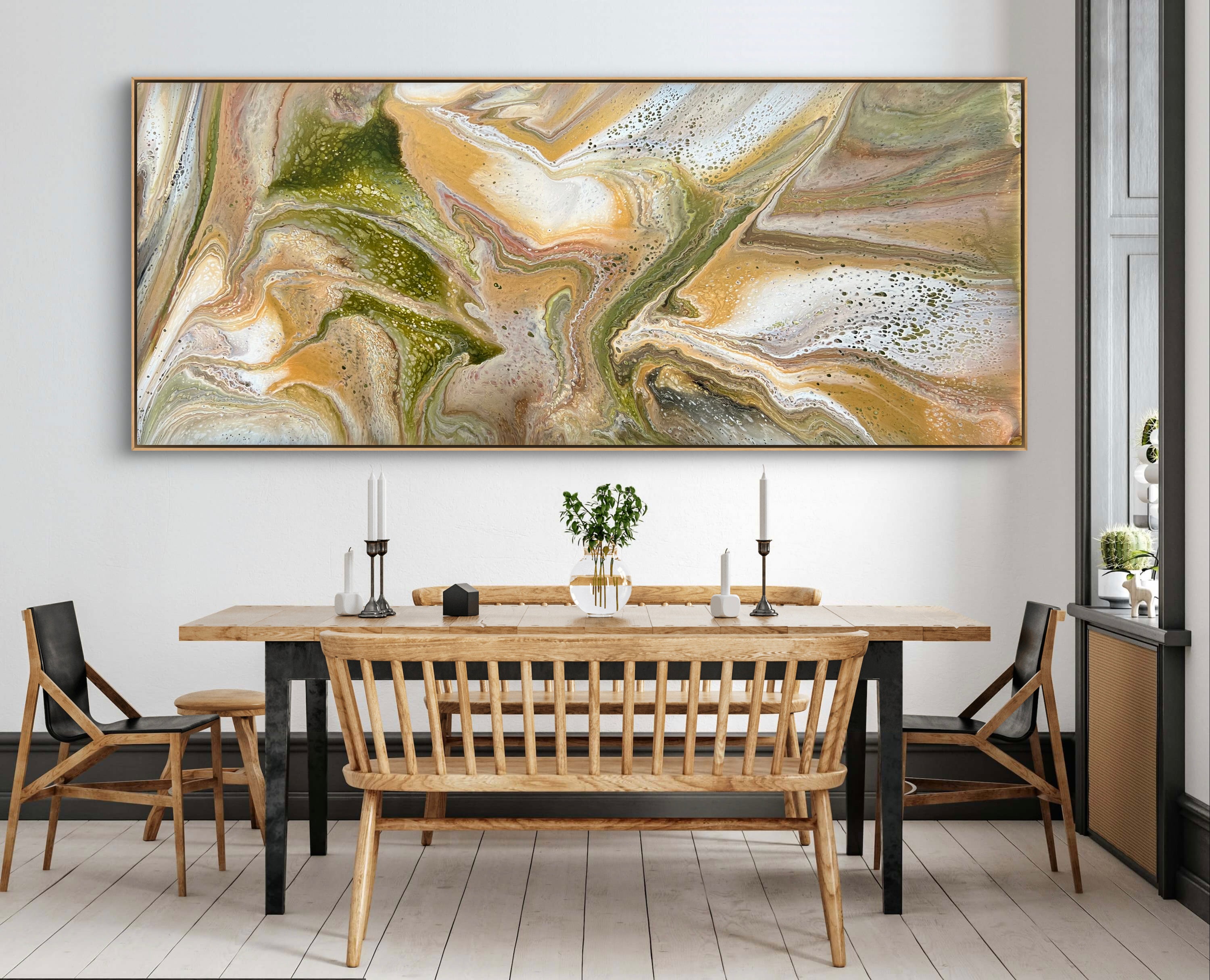 The Olive Glades 240cm x 100cm Abstract Art Painting