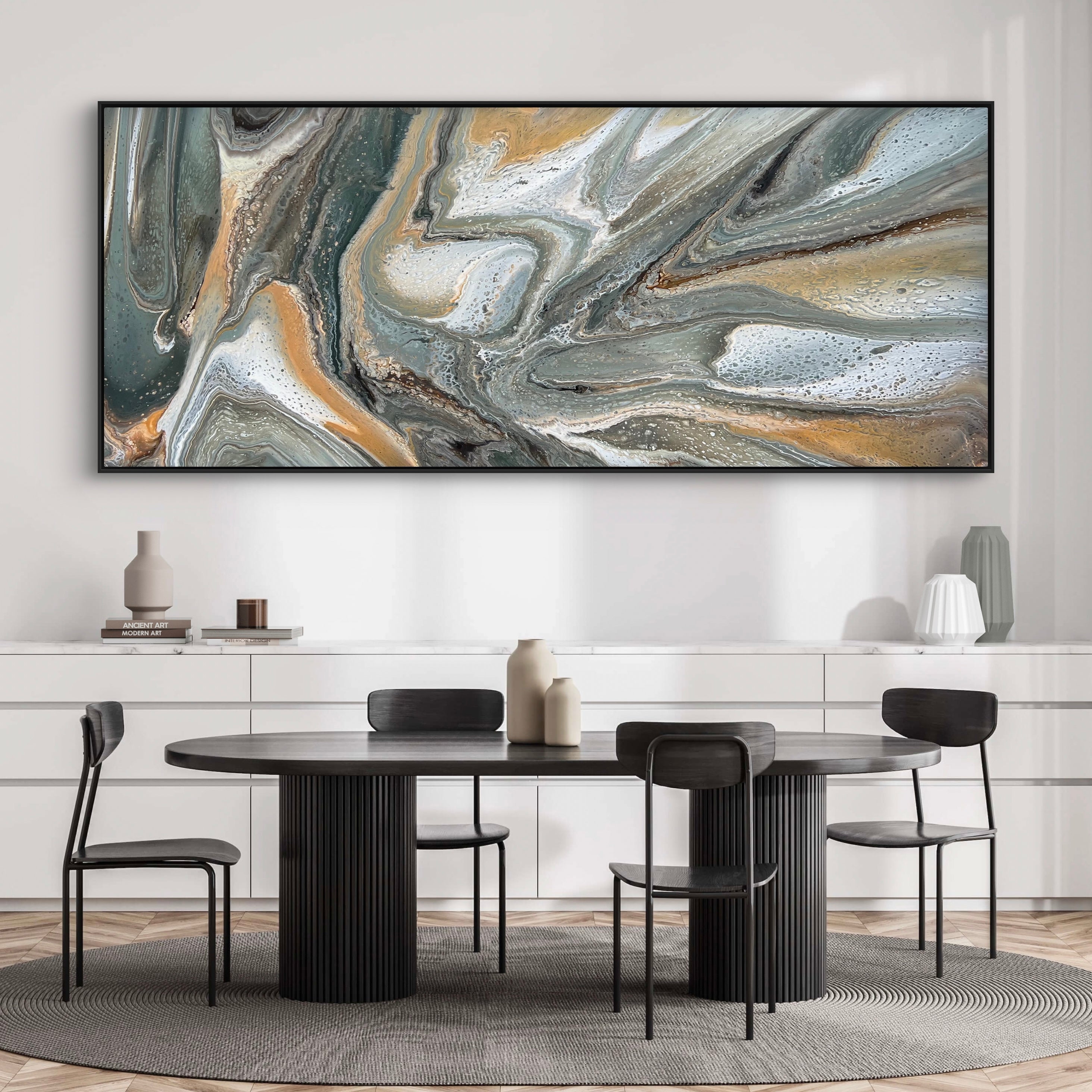 Solitude 240cm x 100cm Khaki Abstract Art Painting