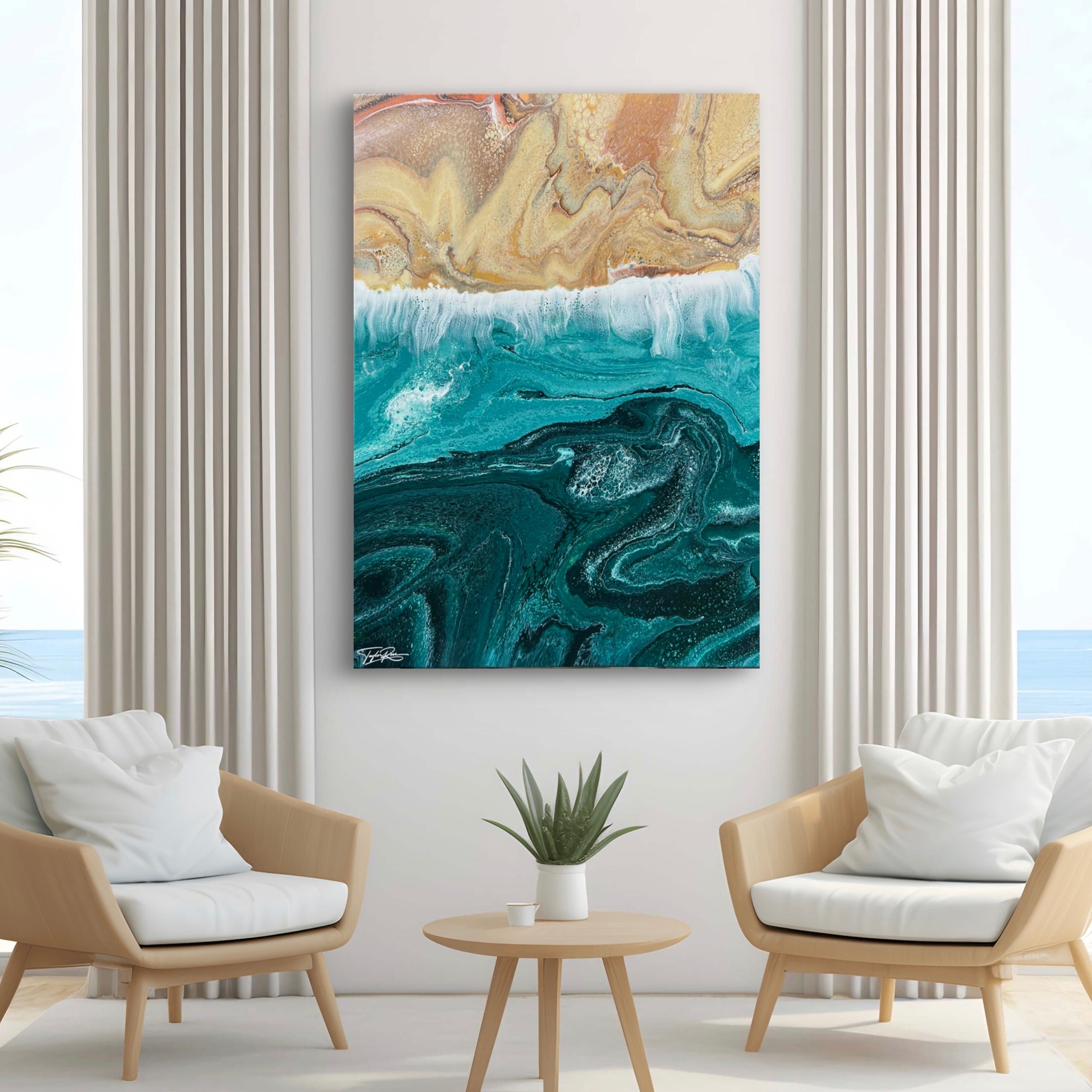 Coastal Trance 140cm x 100cm Beach Abstract Art Painting