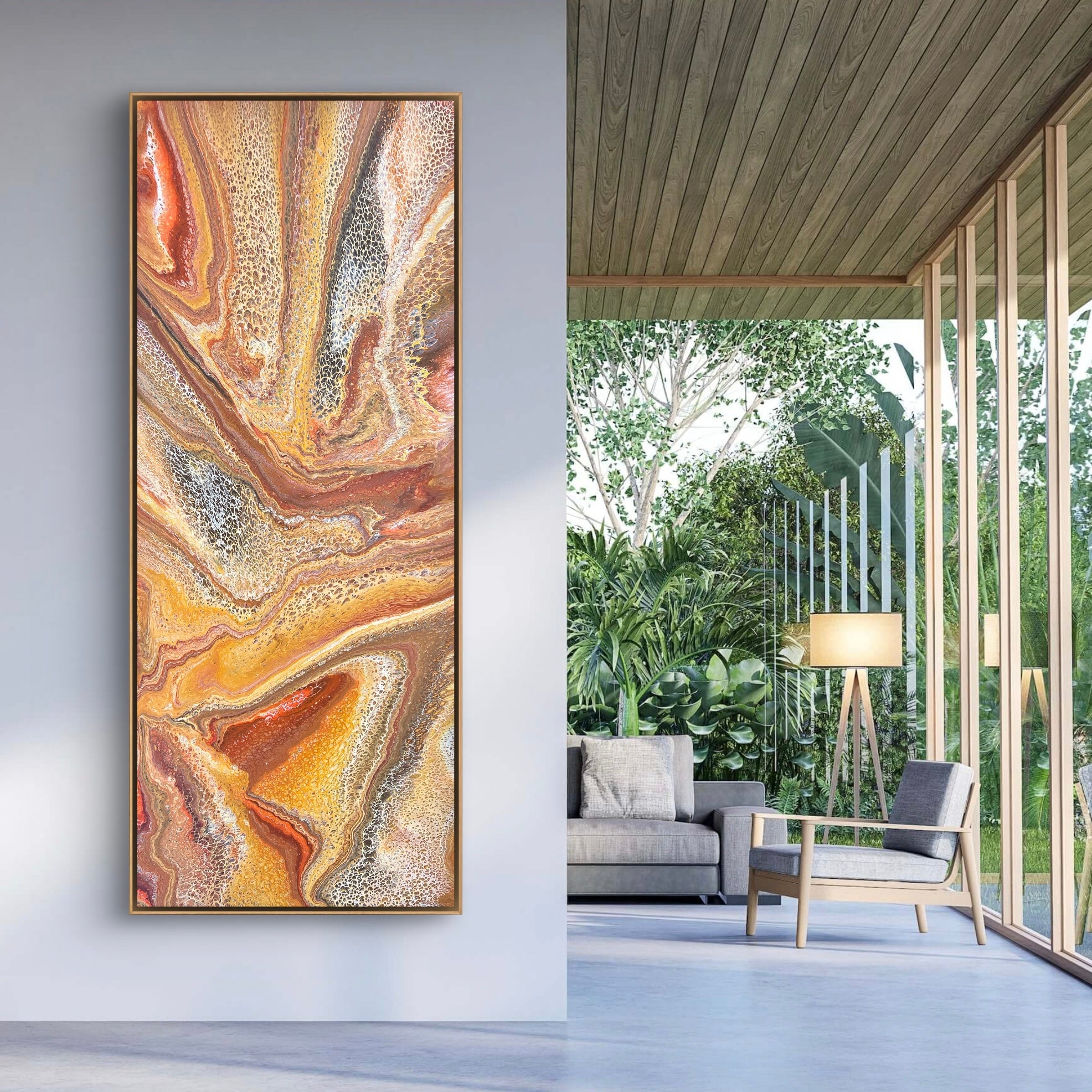 Raw Sienna 200cm x 80cm Abstract Art Painting (SOLD)