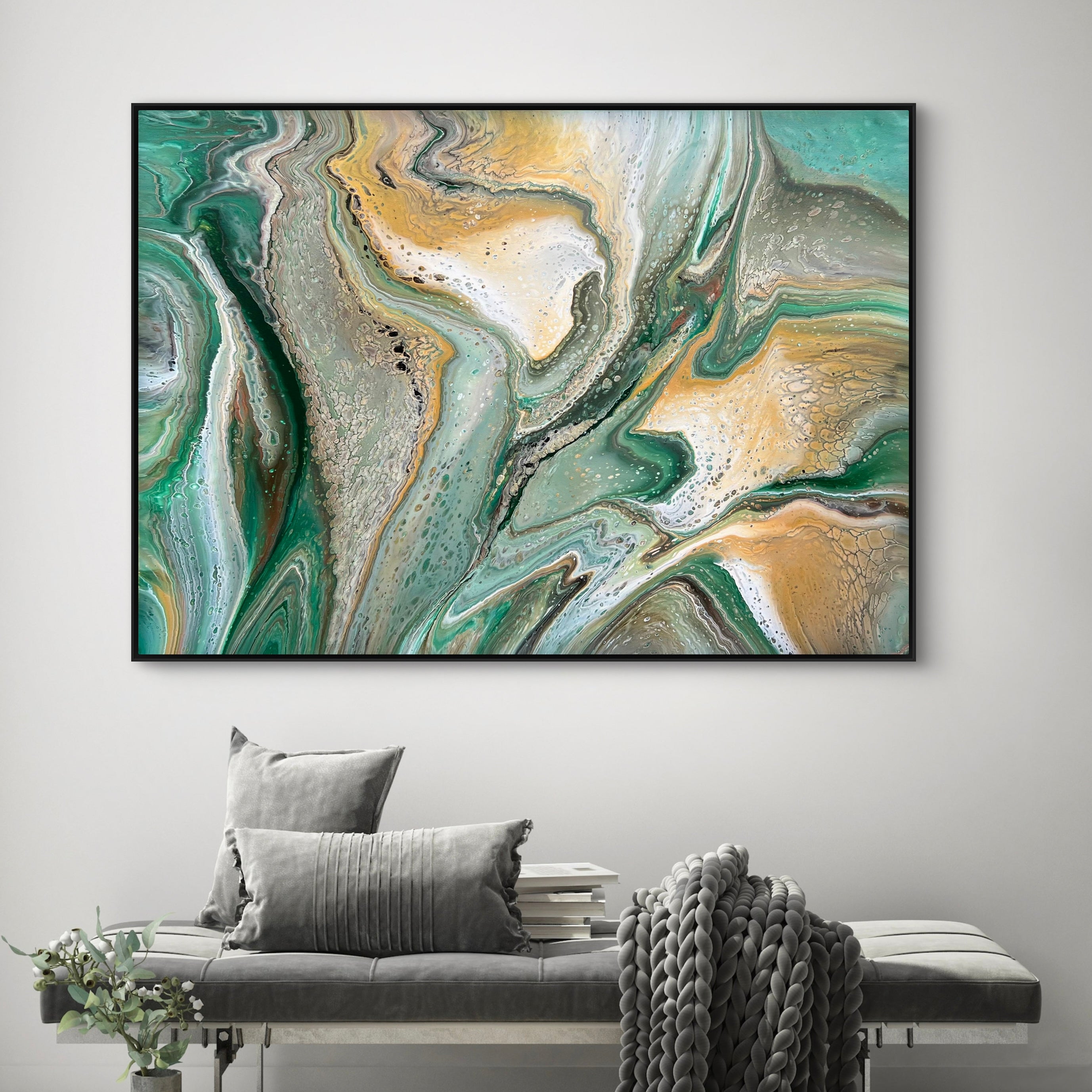 Intrinsic 140cm x 100cm Green Abstract Art Painting (SOLD)