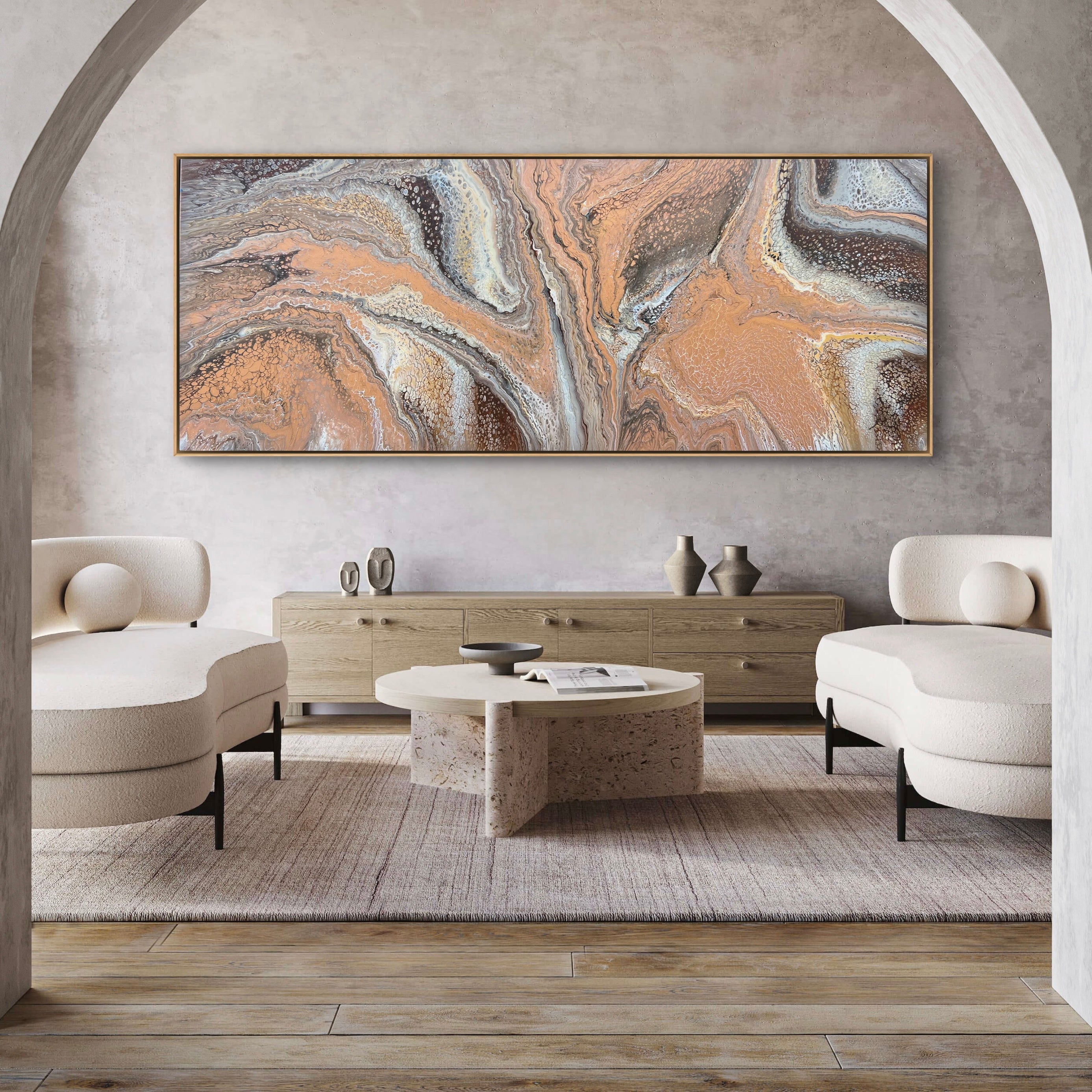 Bronzed Everglow 200cm x 80cm Abstract Art Painting