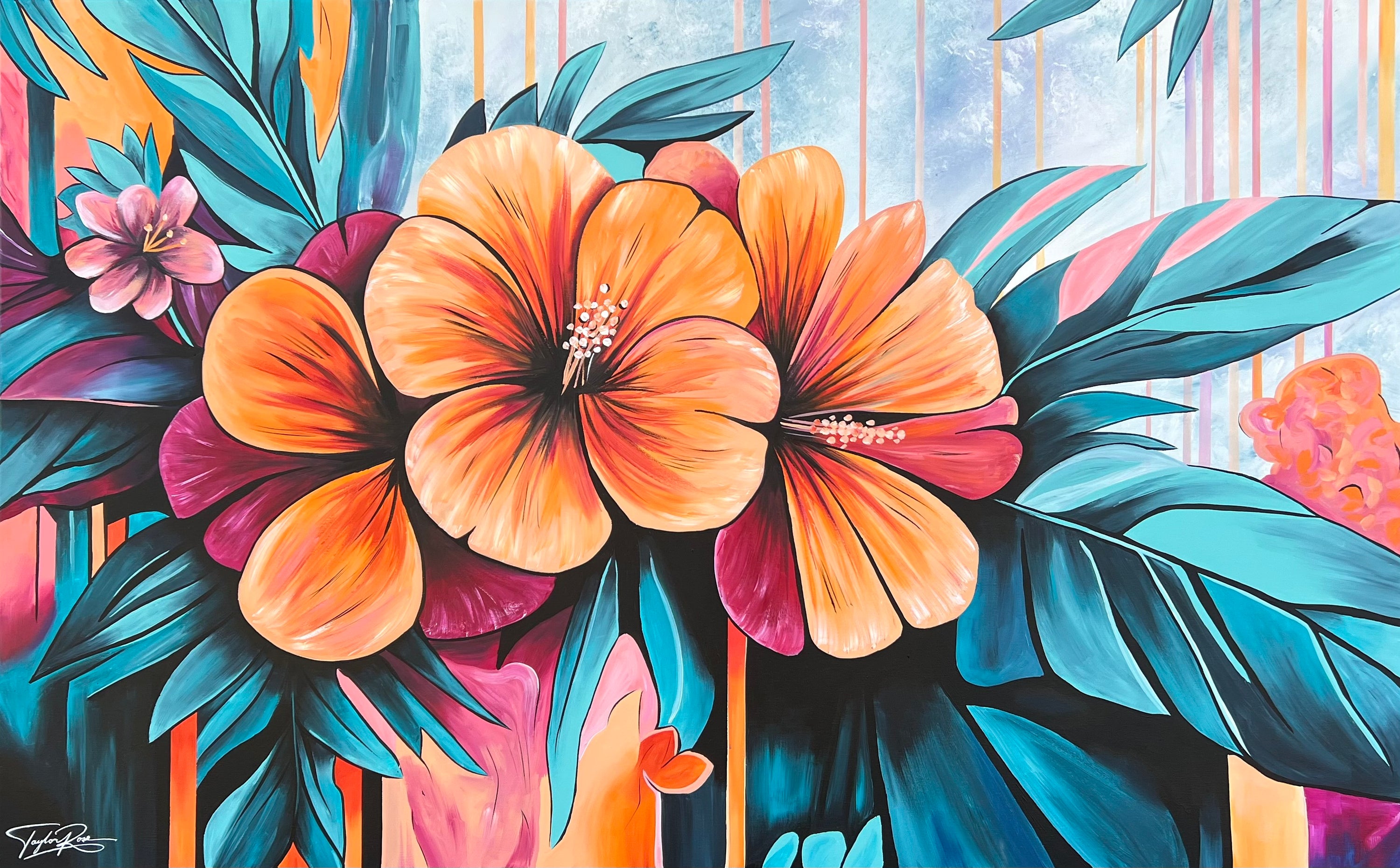 Tropical Bloom 160cm x 100cm Abstract Realism Pop Art Painting