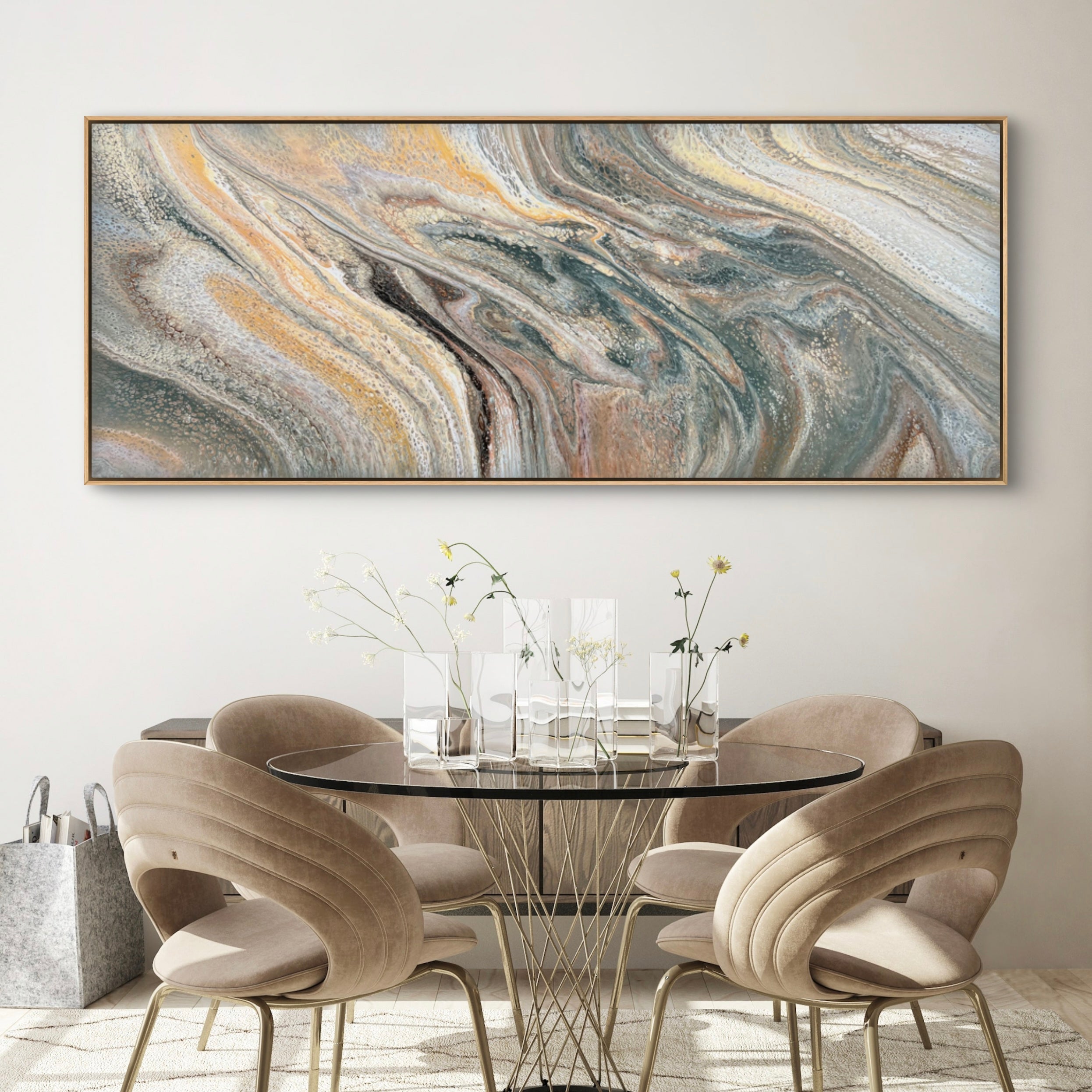 Gilded Sage 200cm x 80cm Abstract Art Painting