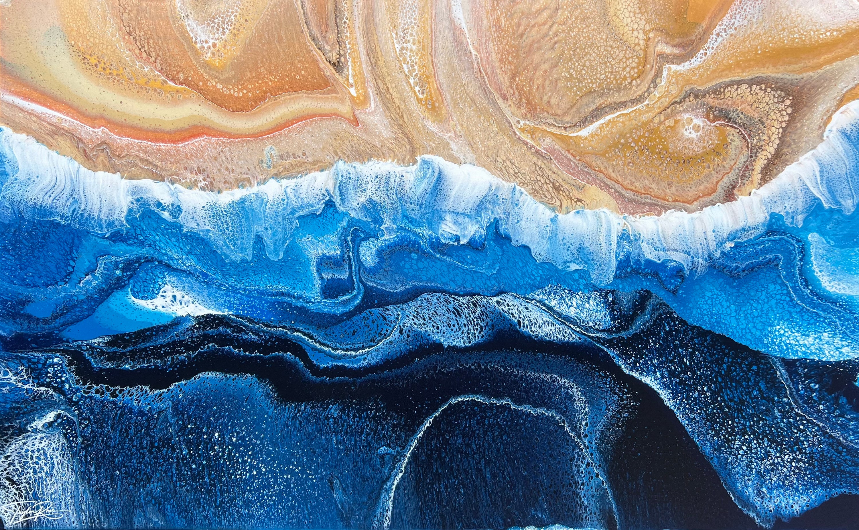 Sapphire Coast 160cm x 100cm Beach Abstract Art Painting (Sold)