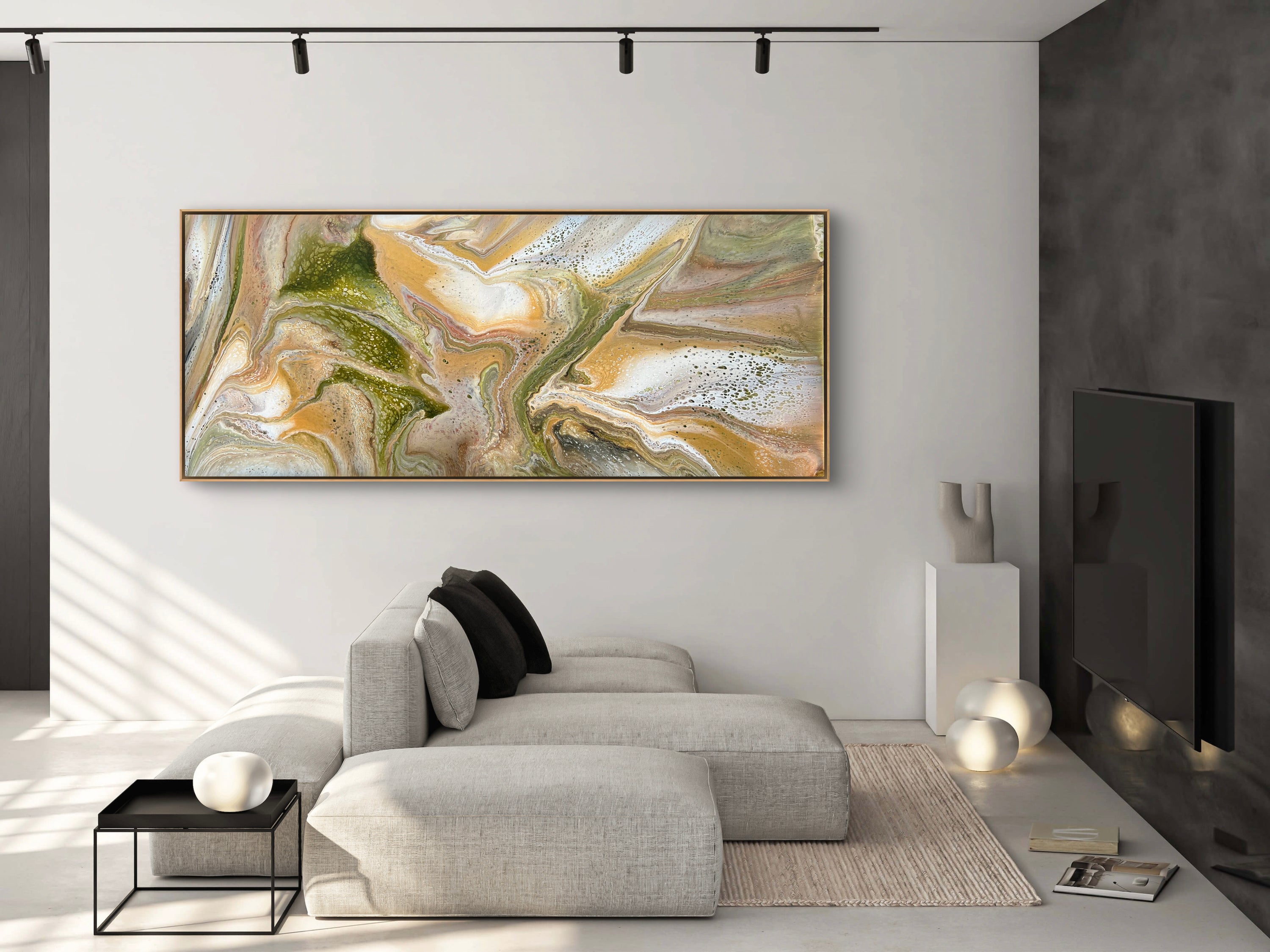 The Olive Glades 240cm x 100cm Abstract Art Painting
