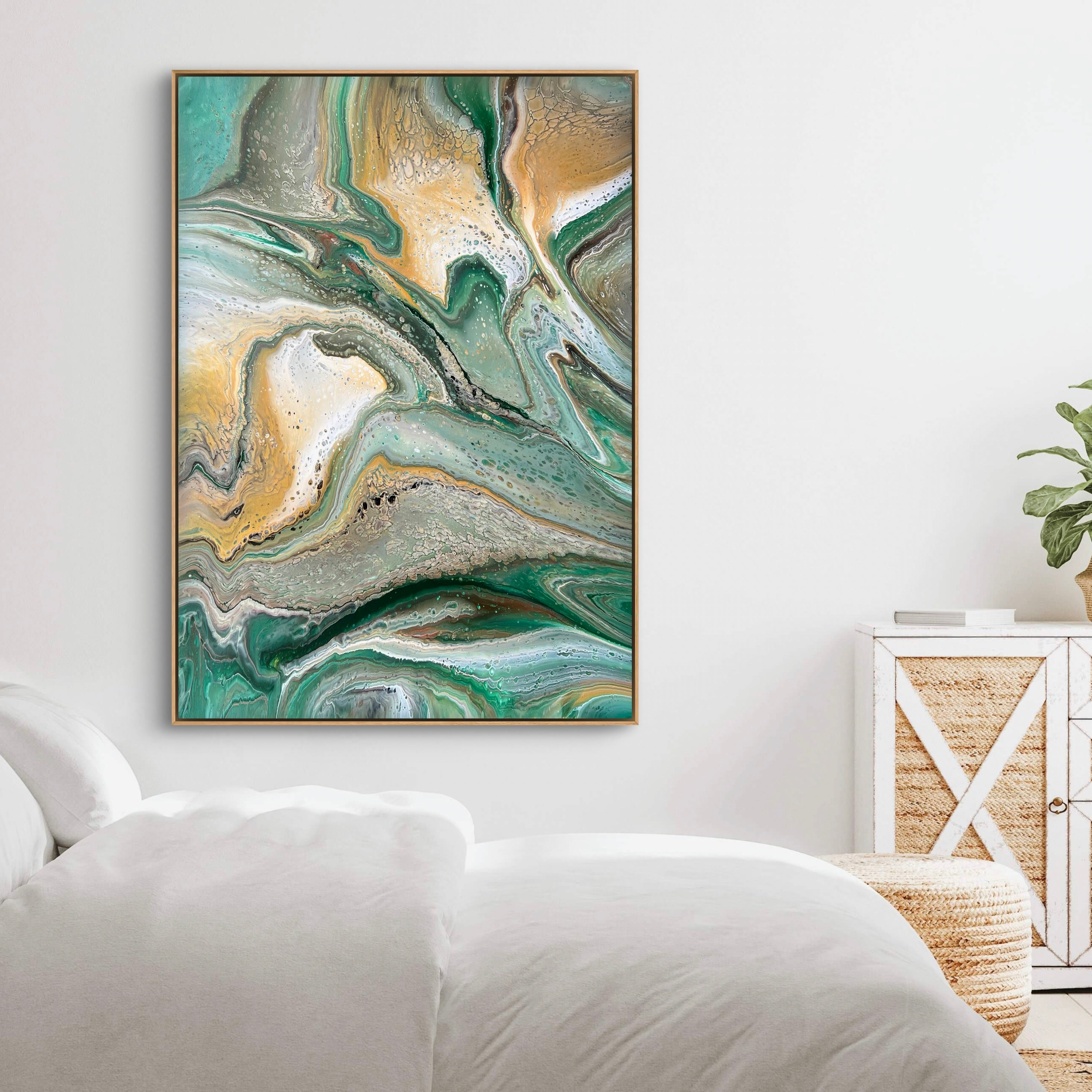 Intrinsic 140cm x 100cm Green Abstract Art Painting (SOLD)