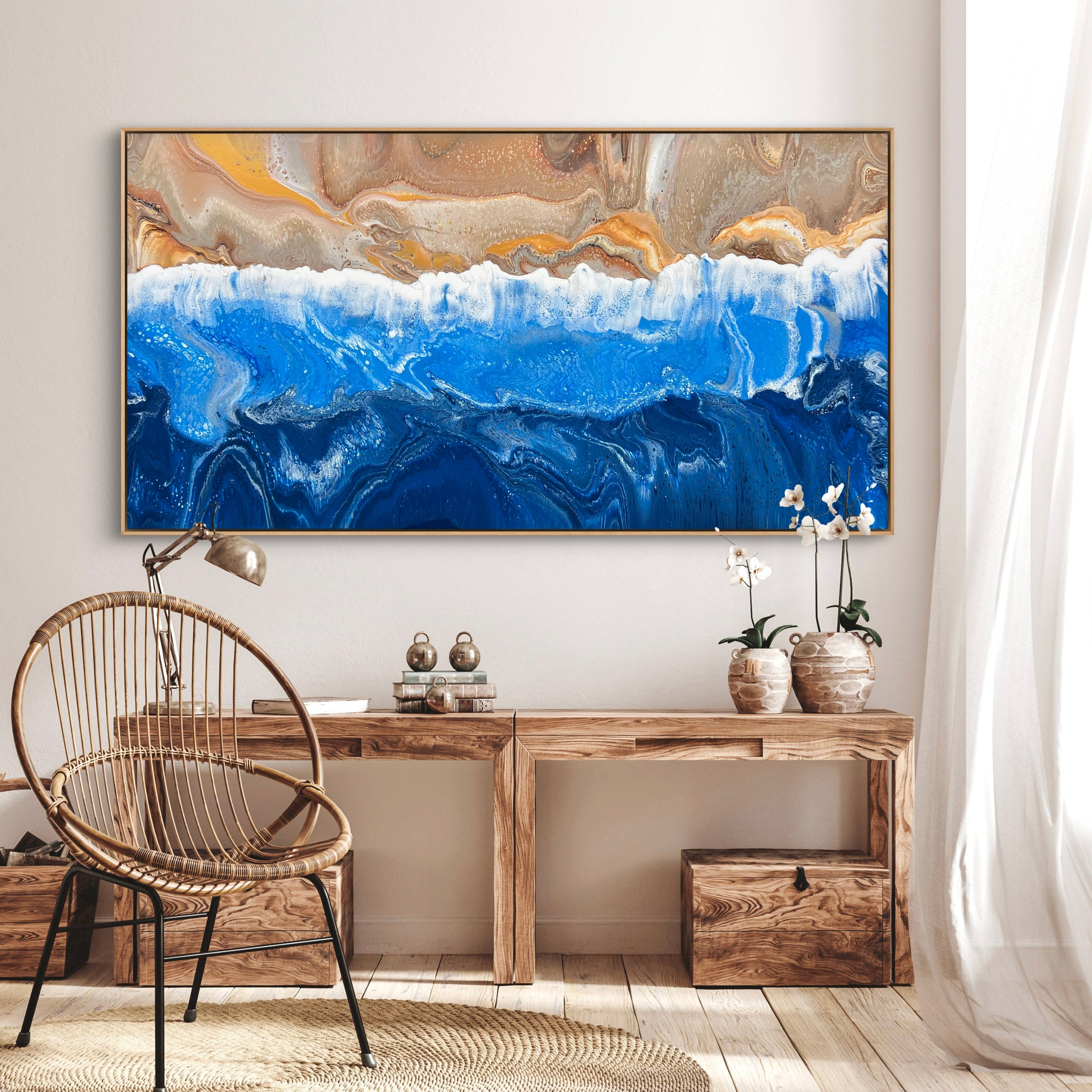 Coastal Breeze 190cm x 100cm Beach Abstract Art Painting (SOLD)