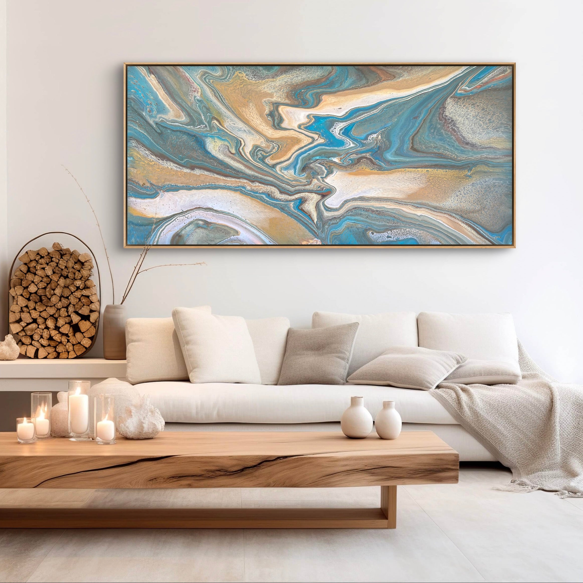 Coastal Allure 190cm x 90cm Abstract Art Painting (SOLD)